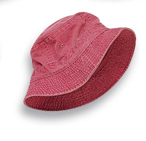 Va101 | Vacationer- Pigment Dyed, Garment Washed Cotton Twill, Crushable Bucket Hat Style. Xl-61 Cm (7 5/8)- Nautical Red
