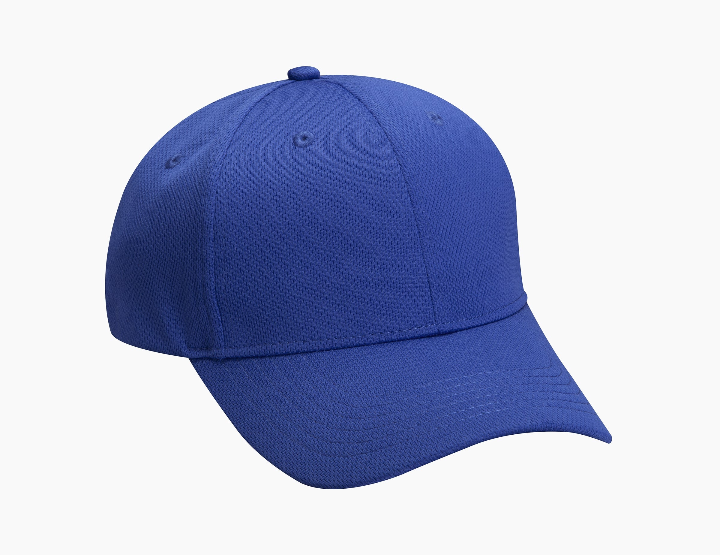 VE101 |VELOCITY- 100% Polyester technical performance mesh, moisture management and UV Protection, six panel, structured, solid, mid-crown, self fabric strap hook and loop closure with comfortable elastic loop. - ROYAL