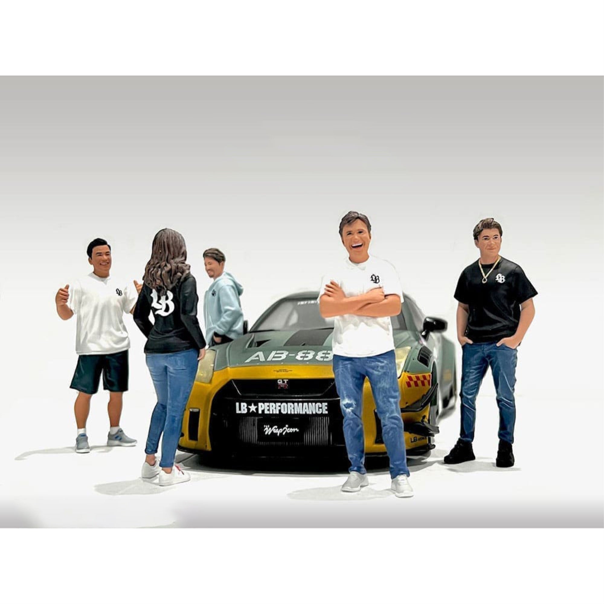 Team Liberty Walk' 5 Piece Figure Set For 1/18 Scale Models By American Diorama