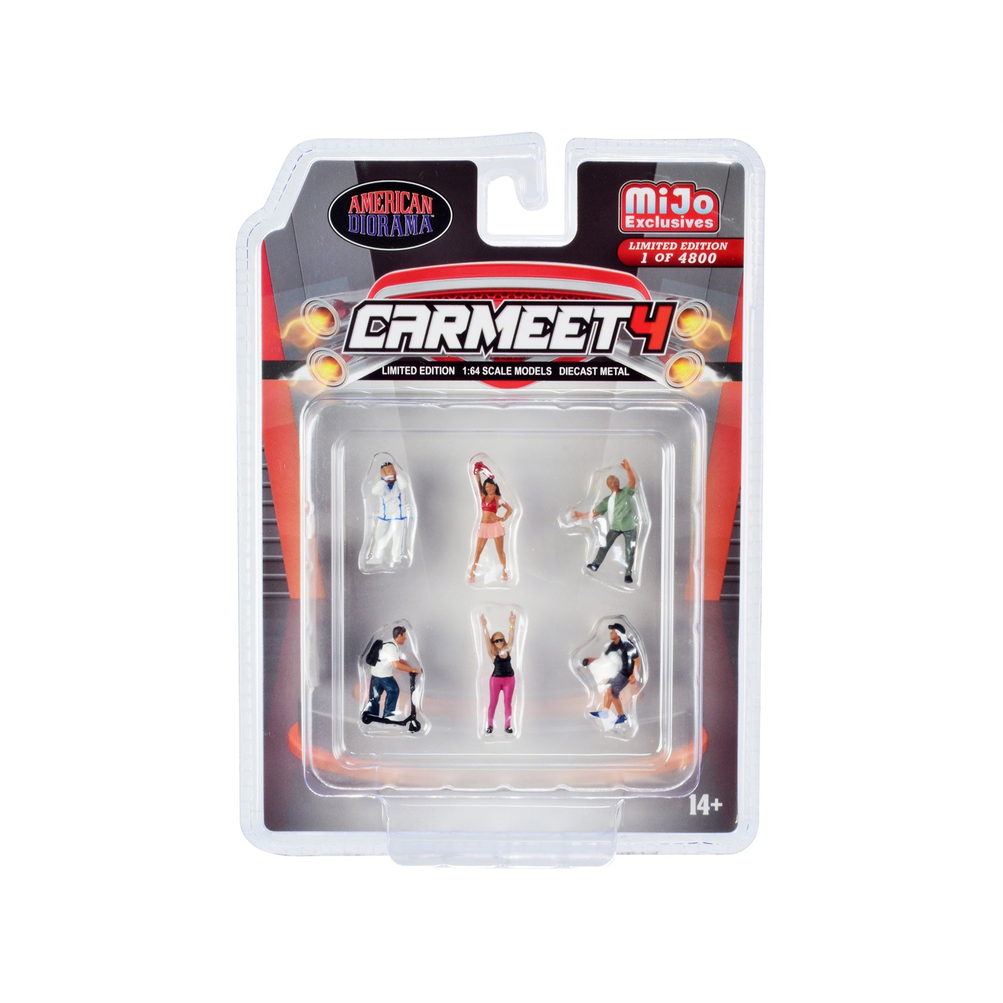 ″Car Meet 4″ 6 piece Diecast Figure Set for 1/64 Scale Models by American Diorama