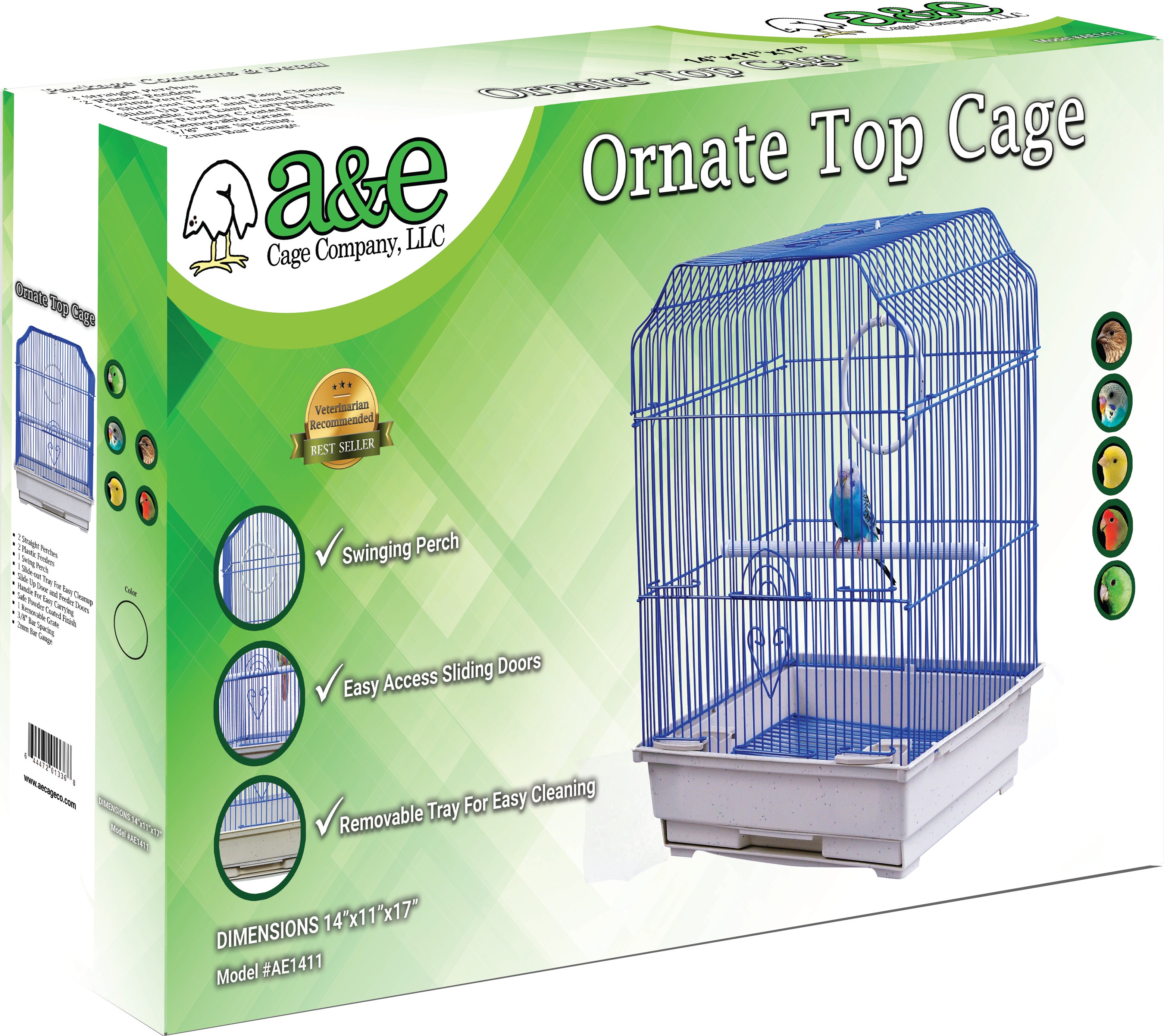 14'X11' Ornate Top Cage In Retail Box (Single Pack) Black