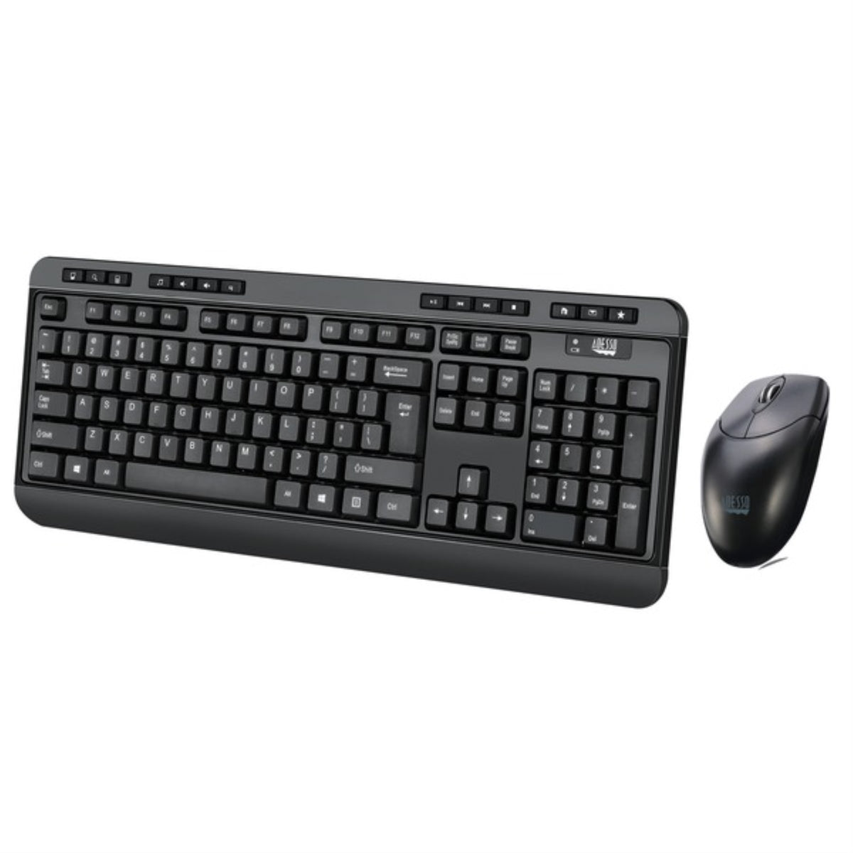 Adesso Wkb-1320Cb Easytouch Wkb-1320Cb Antimicrobial Wireless Desktop Keyboard And Mouse