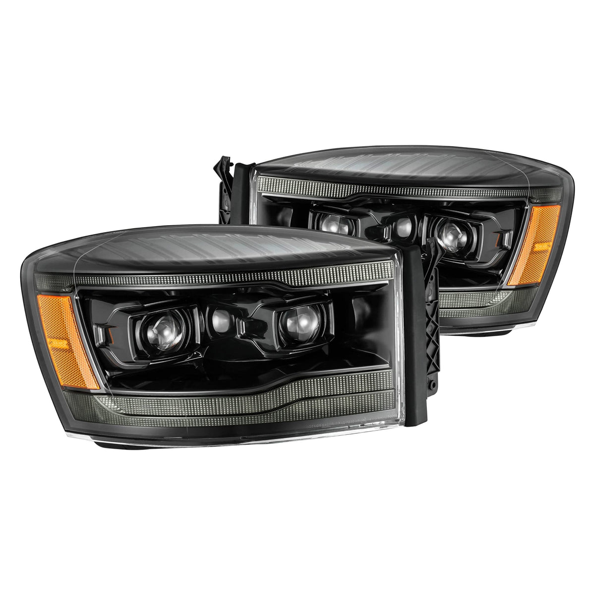 Alpharex Usa 880533 Luxx Series Led Projector Headlights Fits Dodge Ram 1500