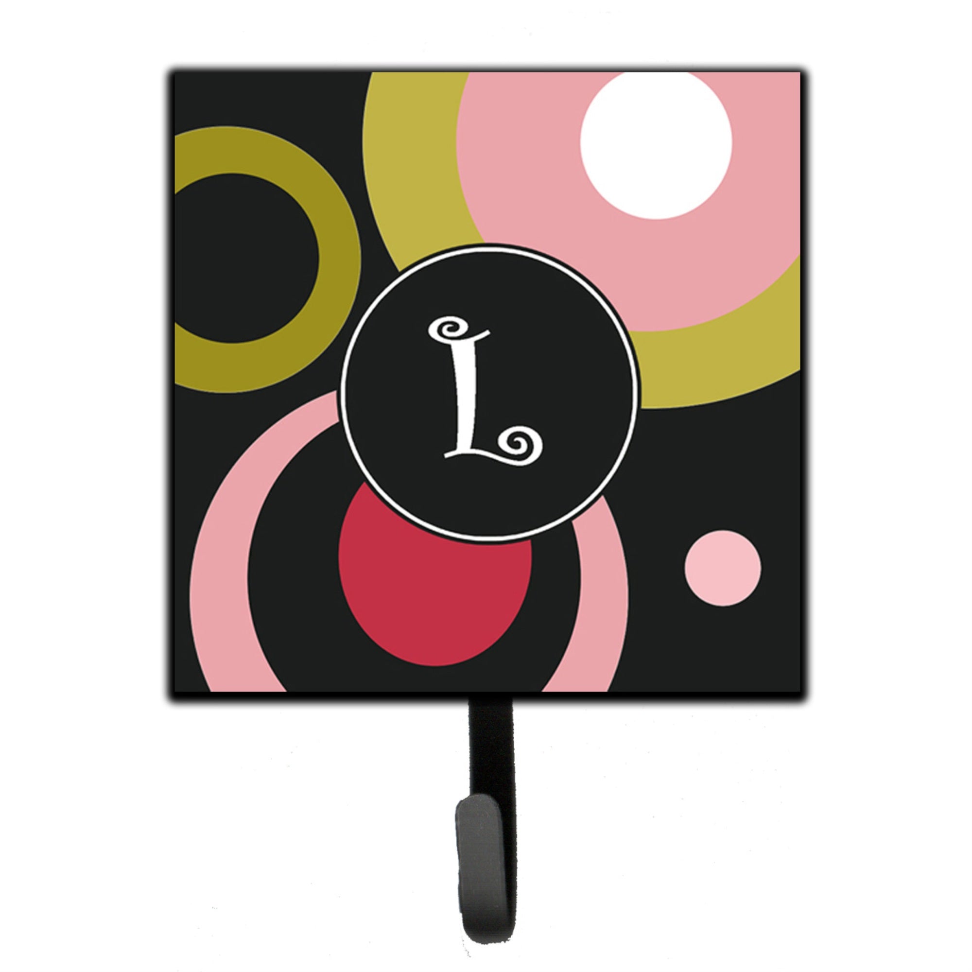 Caroline'S Treasures Am1001-Lsh4 Monogram-Retro In Black Leash Holder Or Key Hook Am1001, Small, Multicolor