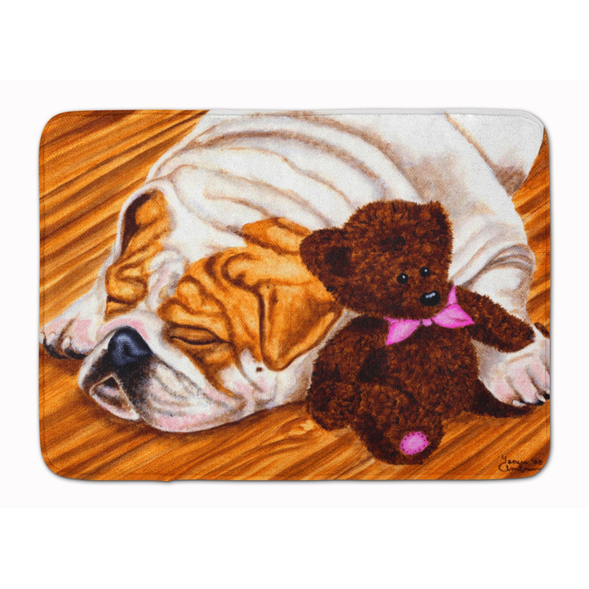 Caroline'S Treasures English Bulldog And Teddy Bear Floor Mat, 19 X 27, Multicolor