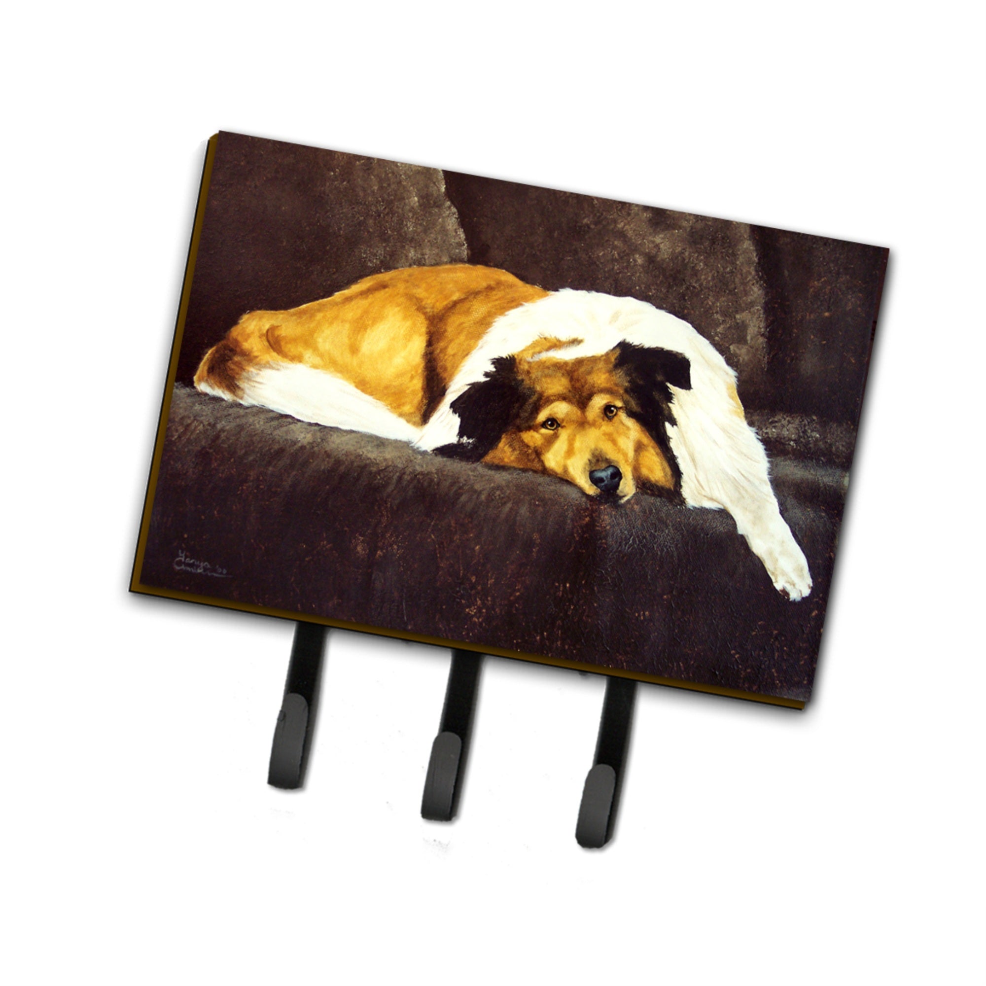 Caroline'S Treasures Amb1031Th68 Collie By Tanya And Craig Amberson Leash Or Key Holder, Large, Multicolor