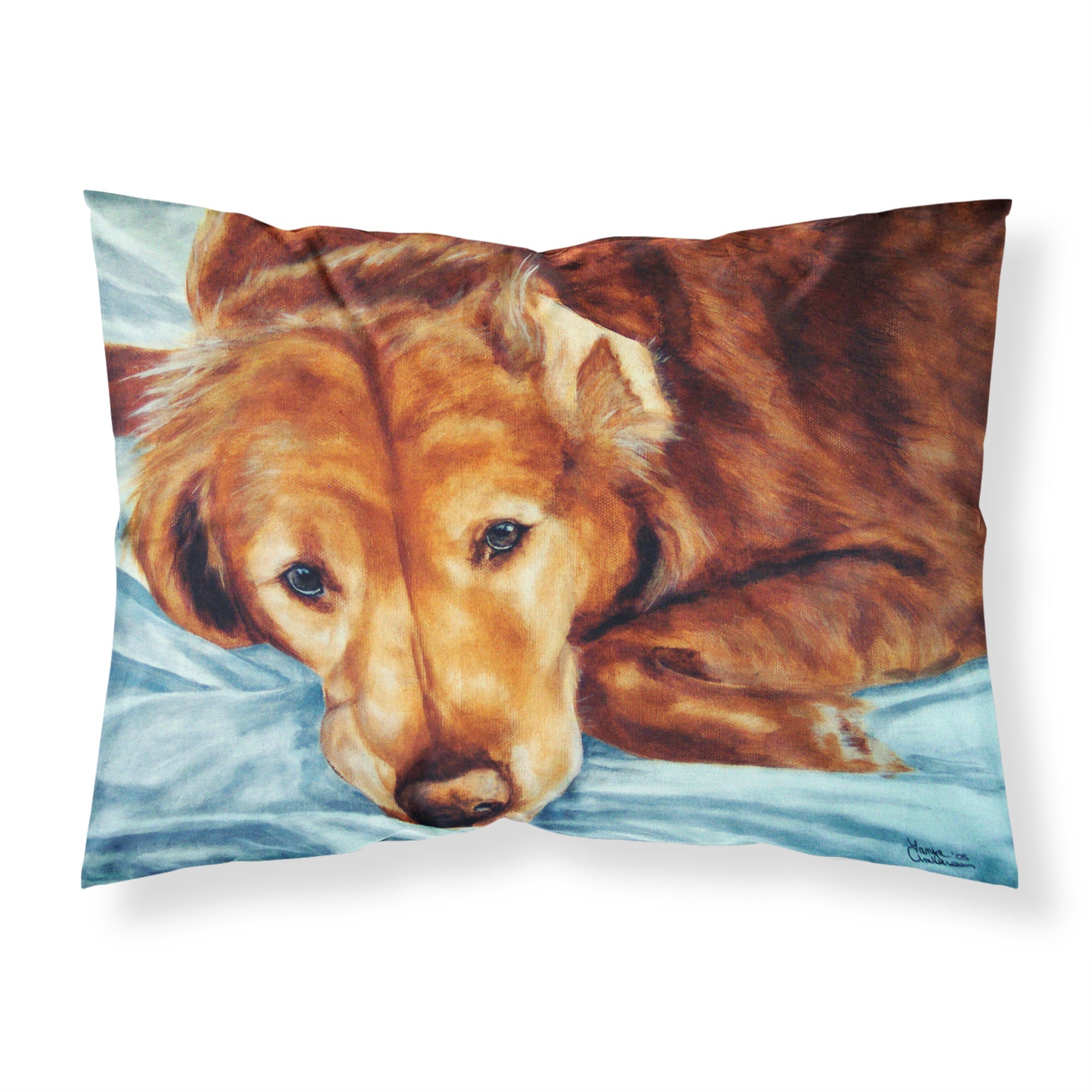 Caroline'S Treasures Golden Retriever By Tanya And Craig Amberson Fabric Standard Pillowcase Amb1040Pillowcase, Multicolor