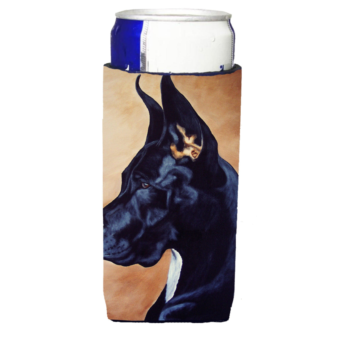 Caroline'S Treasures Black Great Dane Michelob Ultra Koozies For Slim Cans, Multicolor
