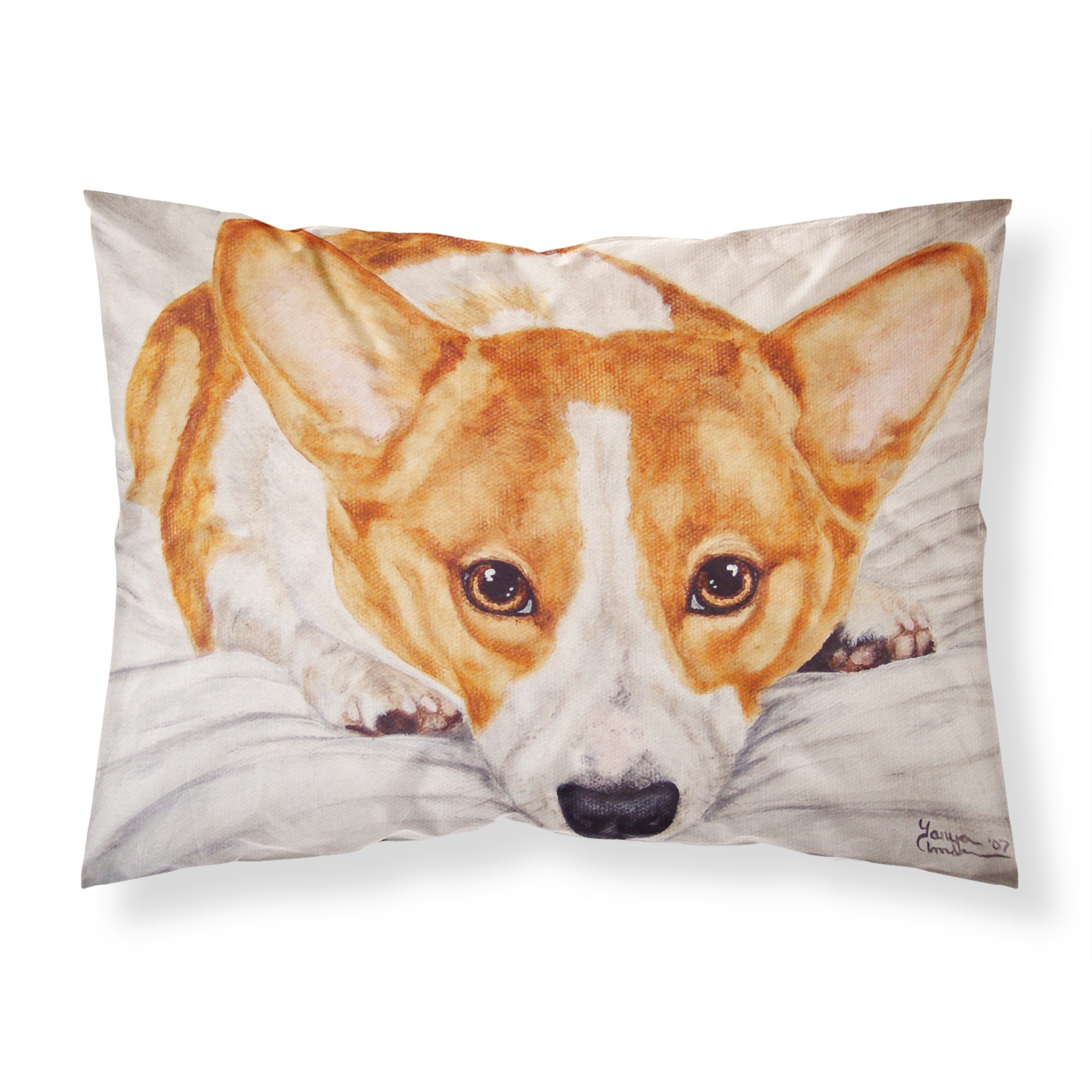 Caroline'S Treasures Fiona Corgi Printed, Polyester Envelope Closure Pillowcase, Standard, Multicolor
