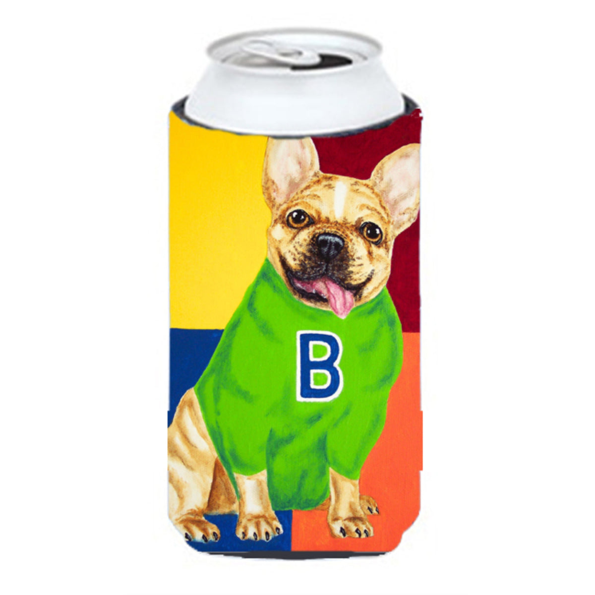 Caroline'S Treasures French Bulldog Go Team Tall Boy Koozie Hugger, Multicolor