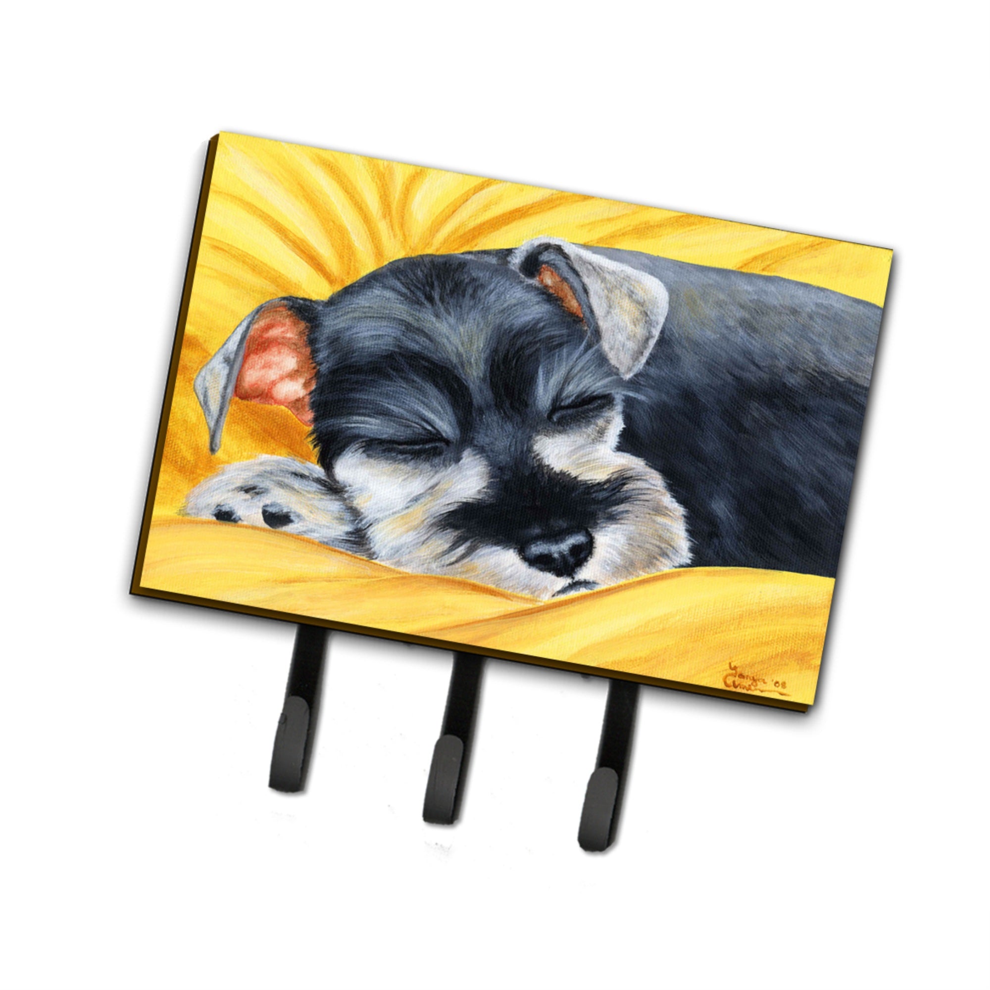 Caroline'S Treasures Amb1161Th68 Snoozing Schnauzer Leash Or Key Holder, Large, Multicolor