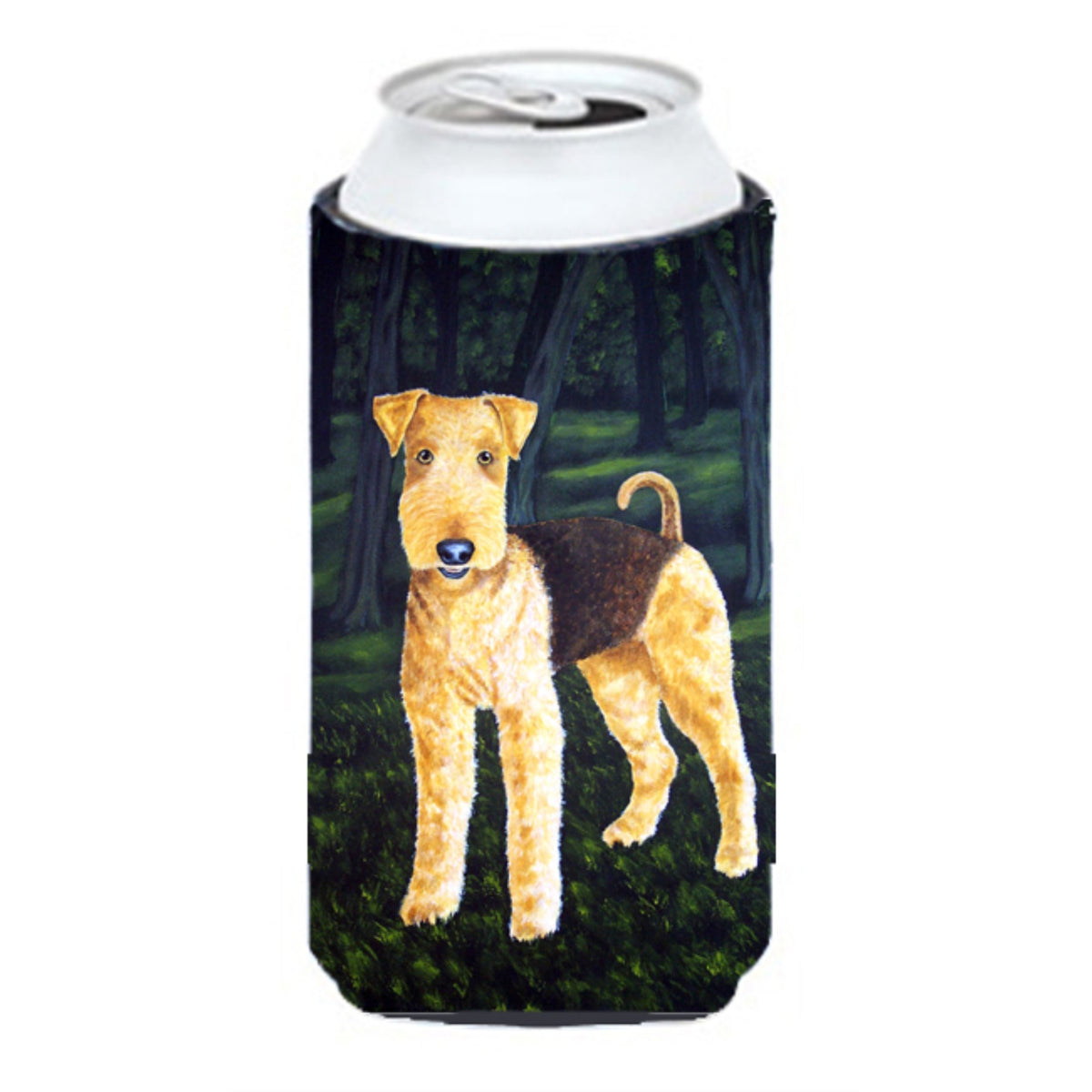 Caroline'S Treasures Delta Airedale Terrier Tall Boy Koozie Hugger, Multicolor