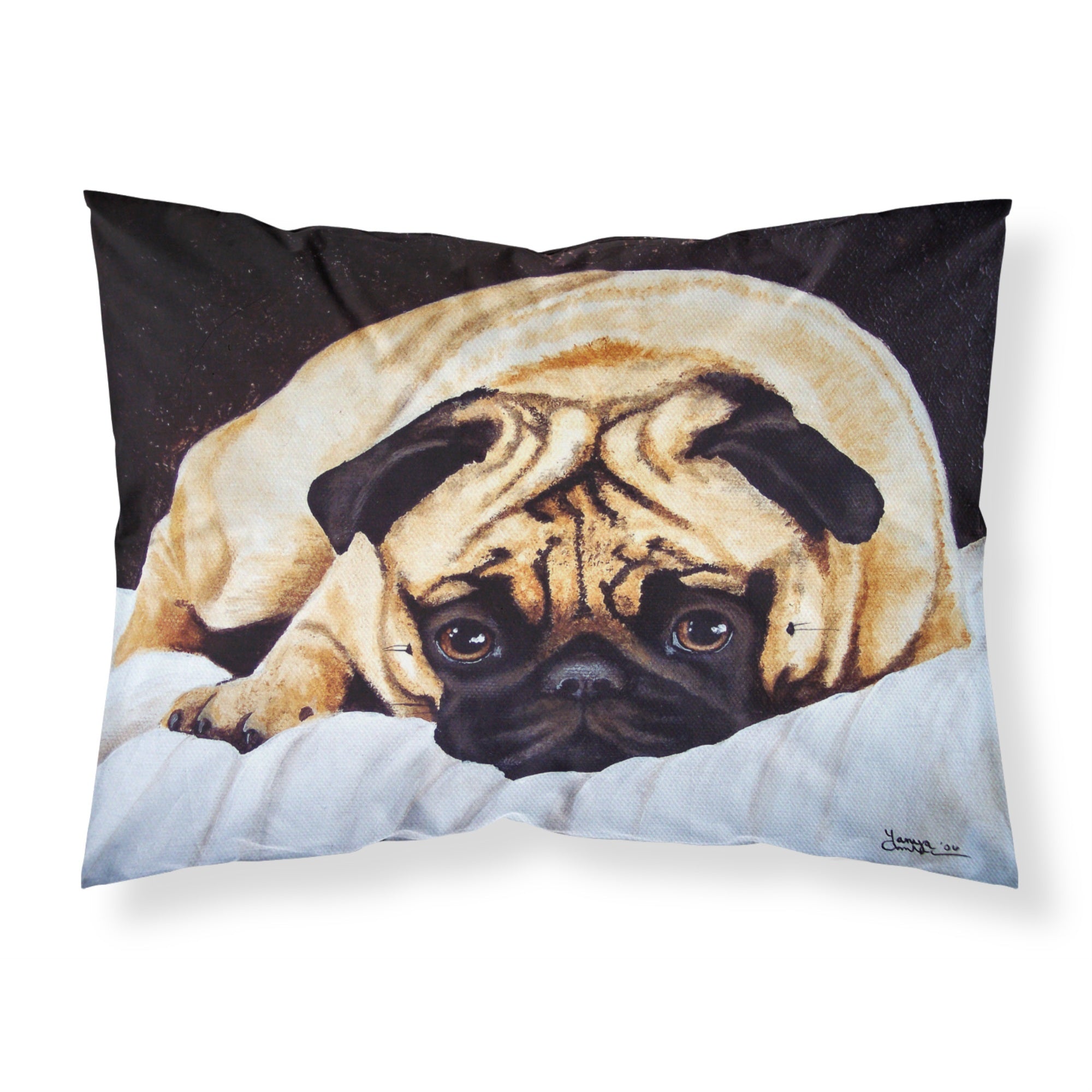 Caroline'S Treasures Fred The Pug Fabric Standard Pillowcase Amb1194Pillowcase, Multicolor