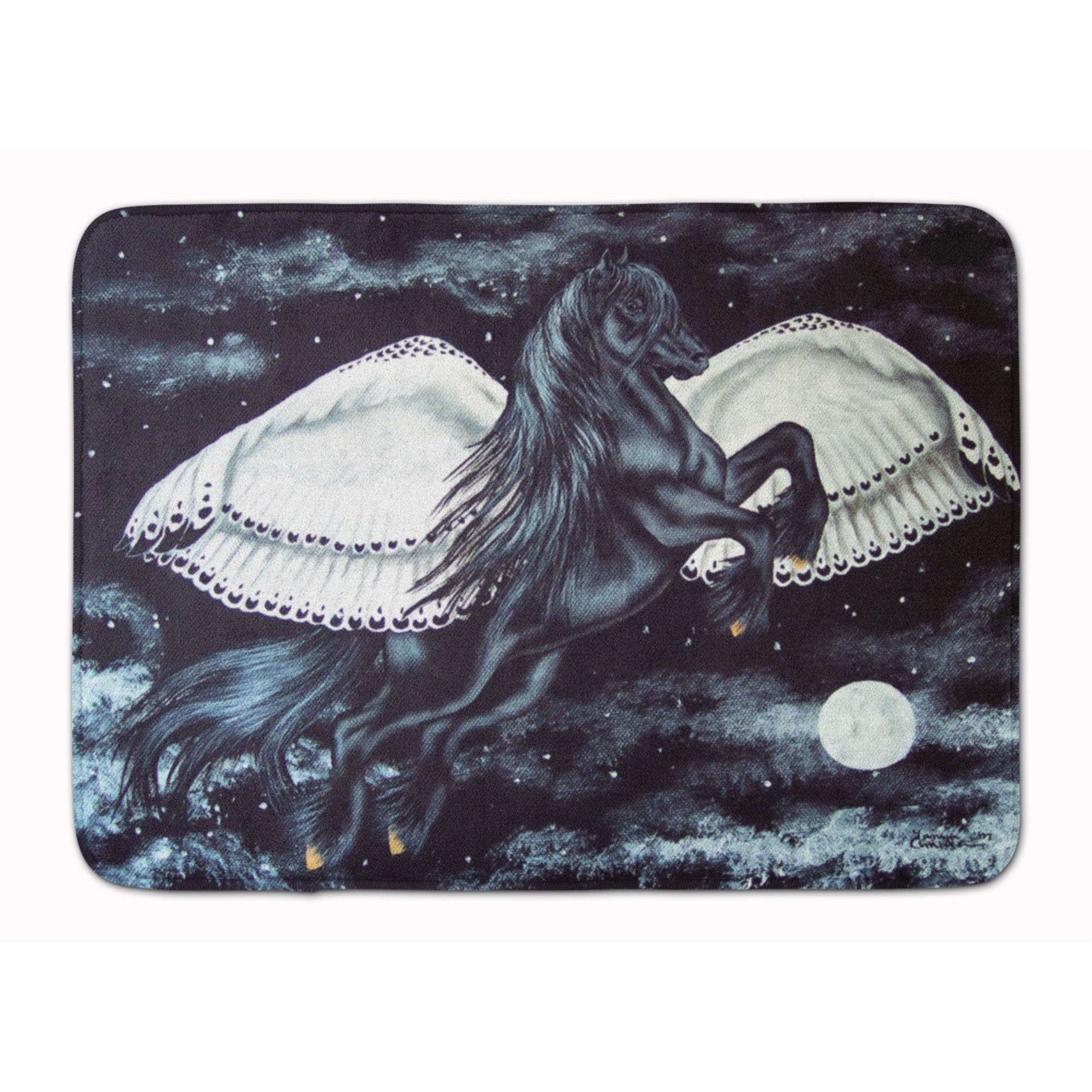 Caroline'S Treasures Black Flying Horse Floor Mat, 19 X 27, Multicolor