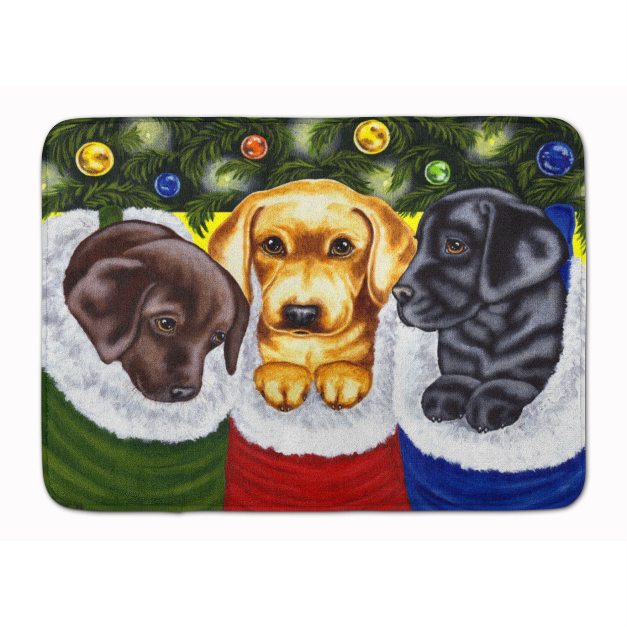 Caroline'S Treasures Christmas Stocking Surprise Labrador Floor Mat, 19 X 27, Multicolor