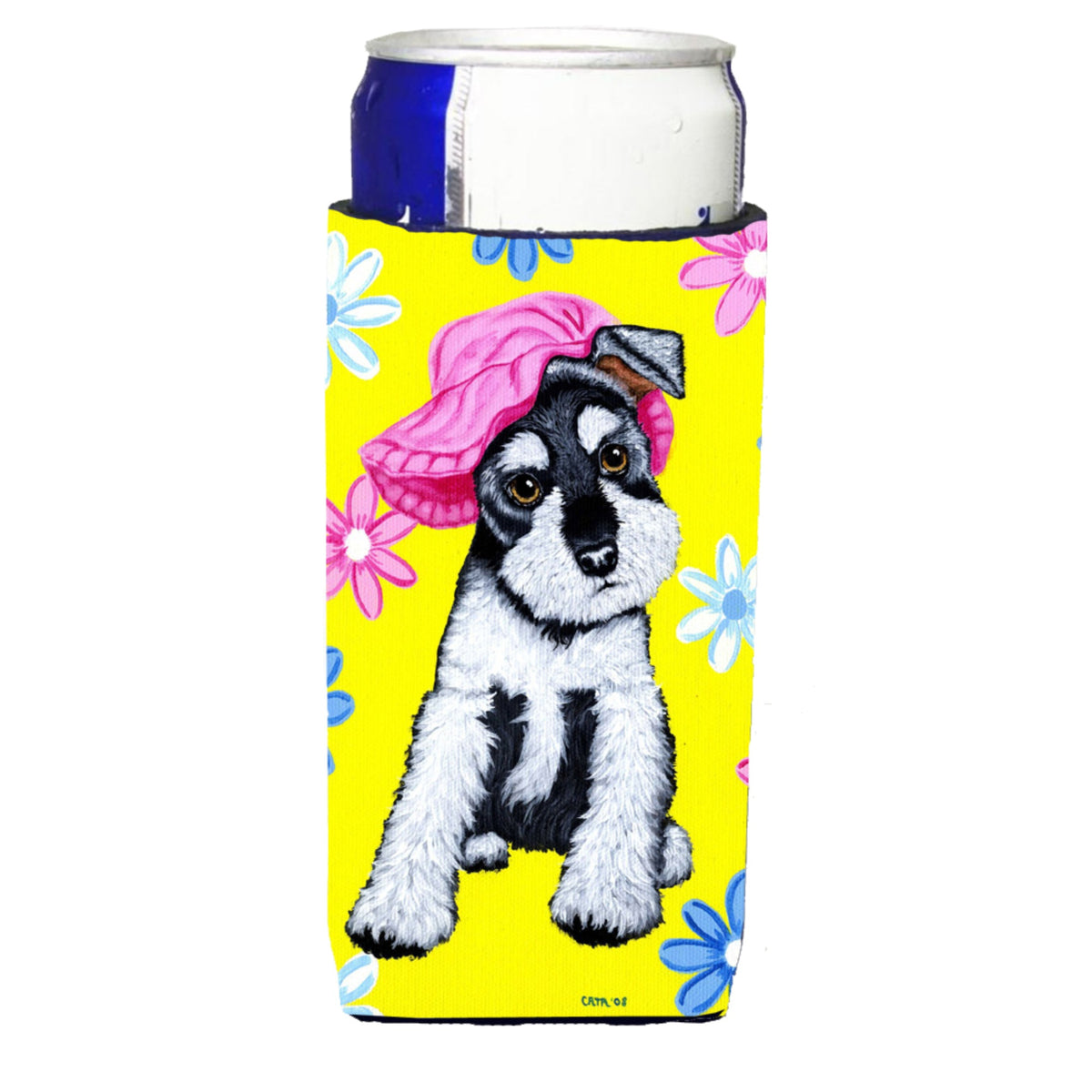 Caroline'S Treasures Spring Cutie Schnauzer Michelob Ultra Koozies For Slim Cans, Multicolor
