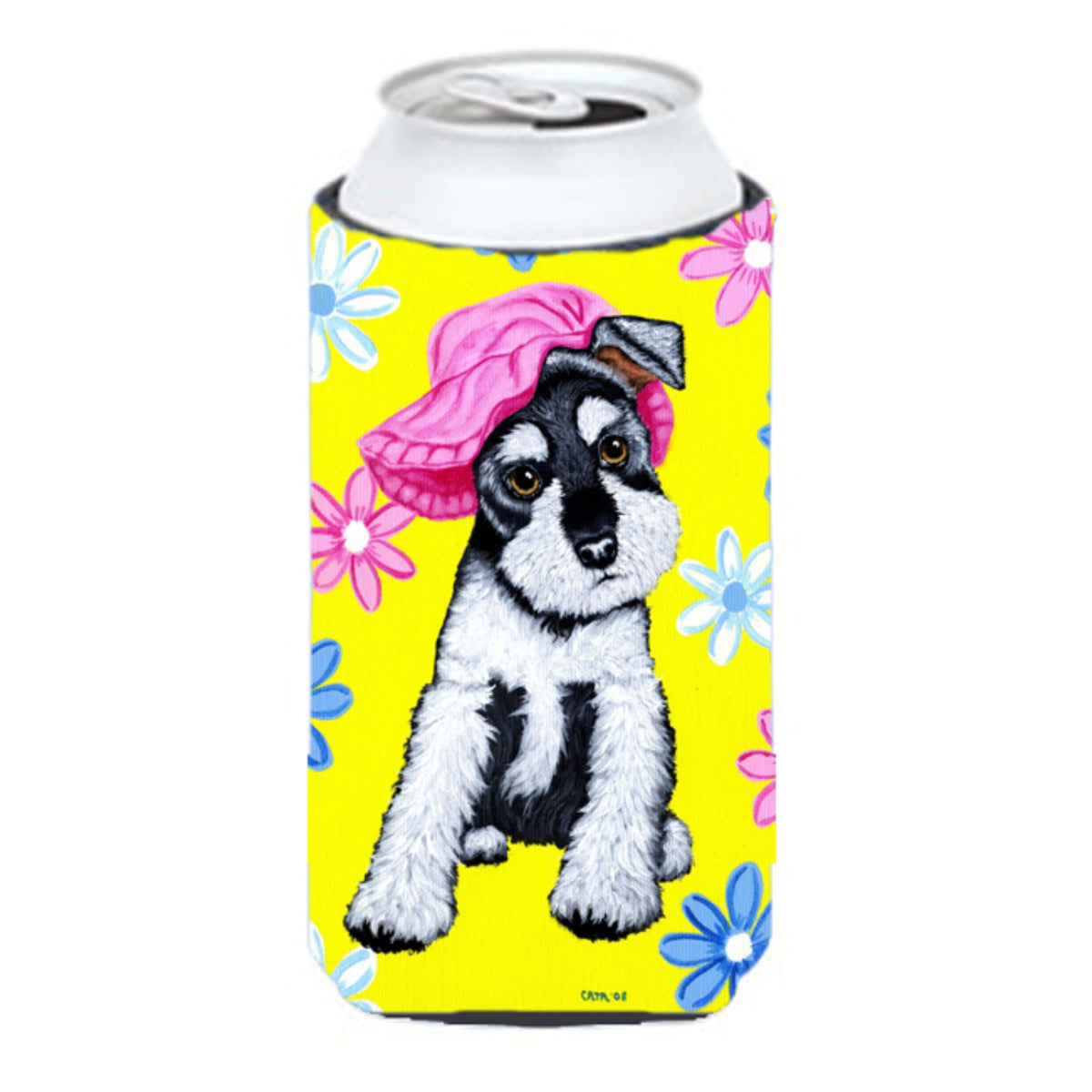 Caroline'S Treasures Spring Cutie Schnauzer Tall Boy Koozie Hugger, Multicolor