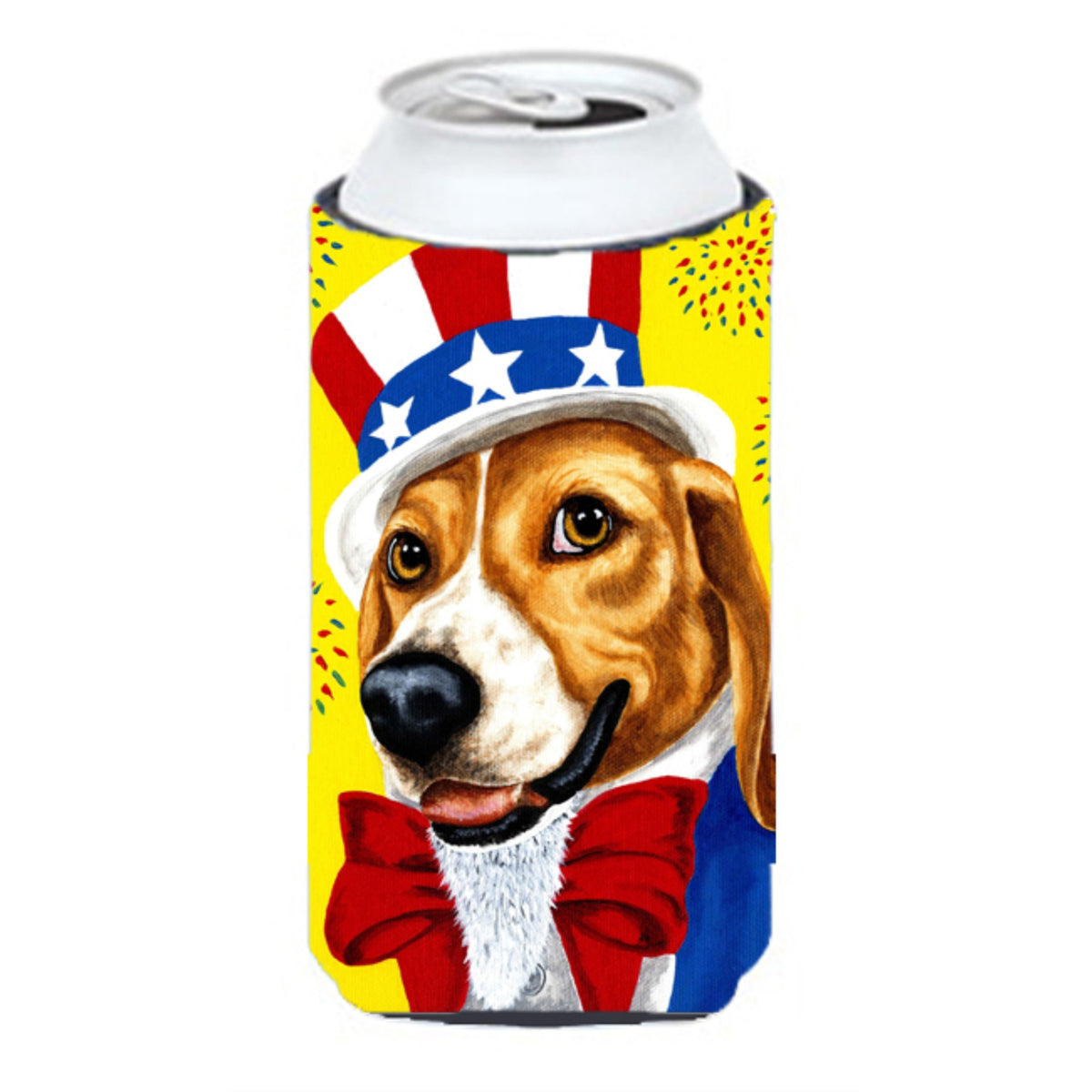 Caroline'S Treasures Unble Sam'S Usa Beagle Tall Boy Koozie Hugger, Multicolor
