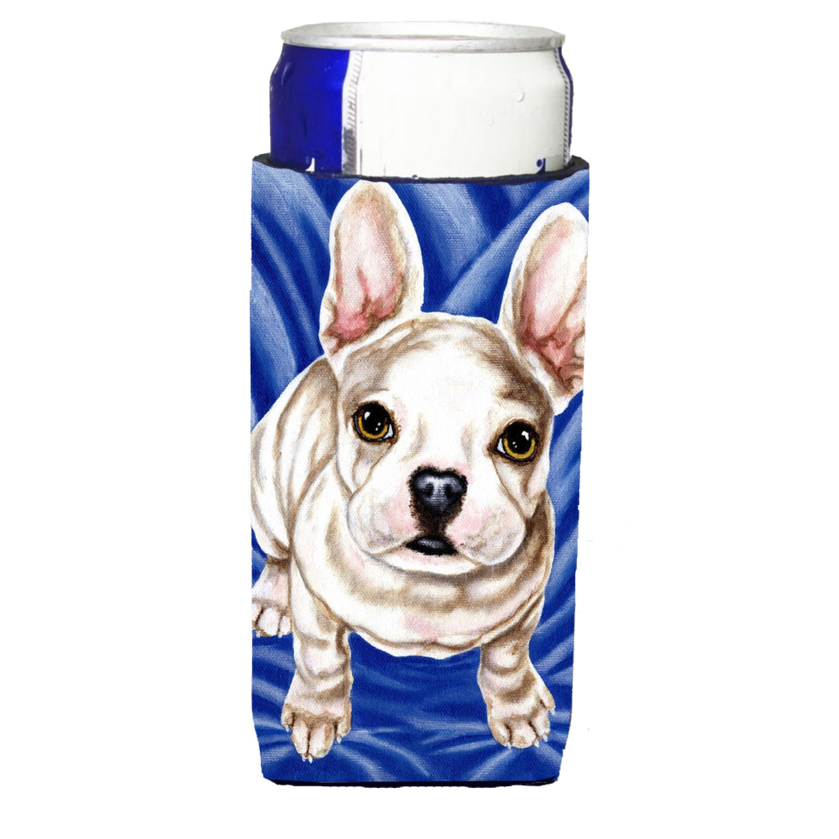 Caroline'S Treasures Diamond In Blue French Bulldog Michelob Ultra Koozies For Slim Cans, Multicolor