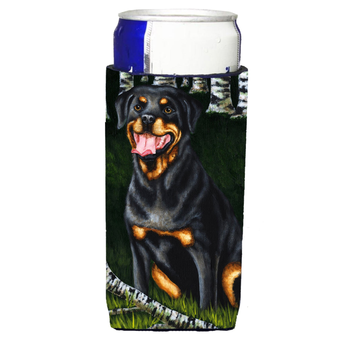 Caroline'S Treasures Backwoods Companion Rottweiler Michelob Ultra Koozies For Slim Cans, Multicolor