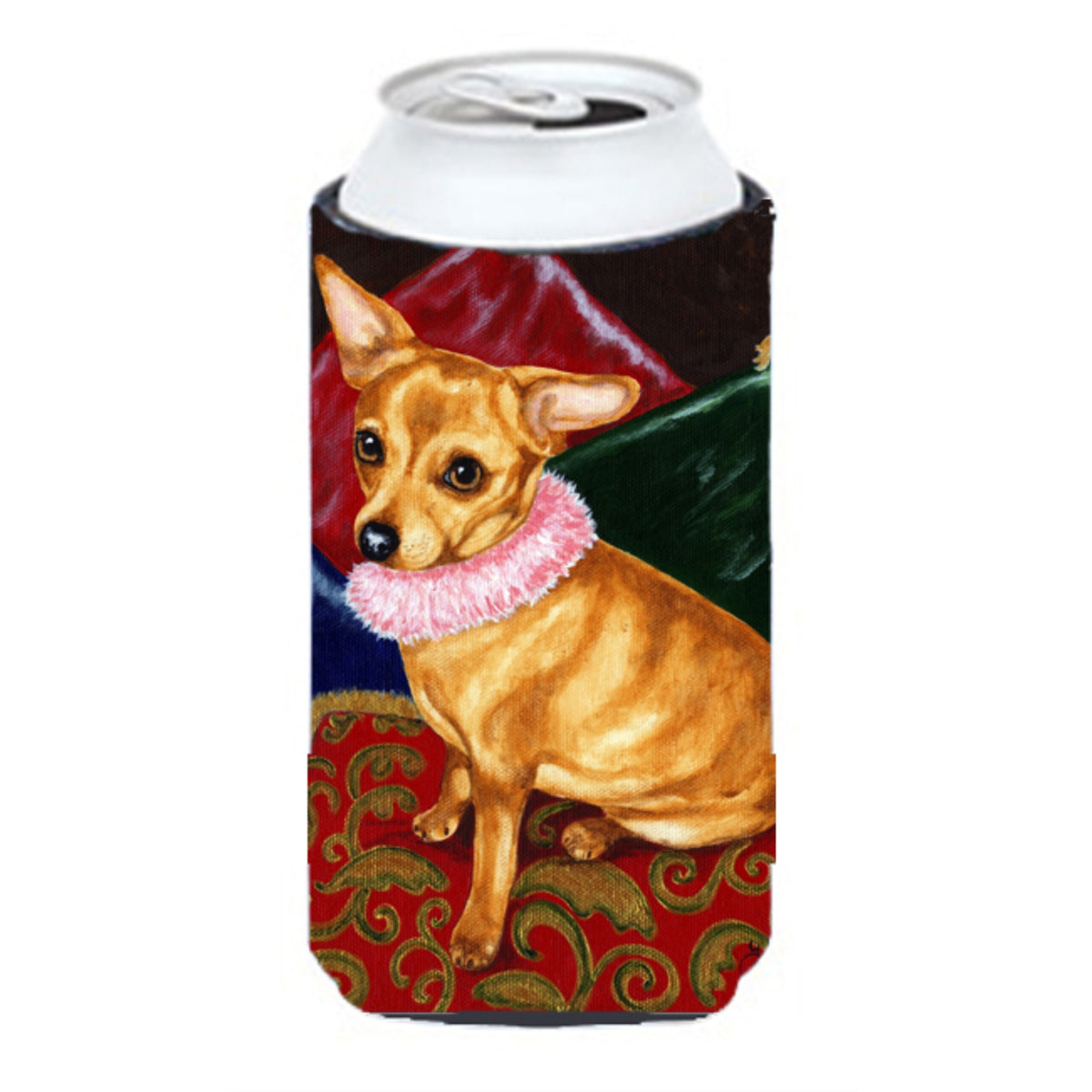 Caroline'S Treasures Pillow Princess Chihuahua Tall Boy Koozie Hugger, Multicolor