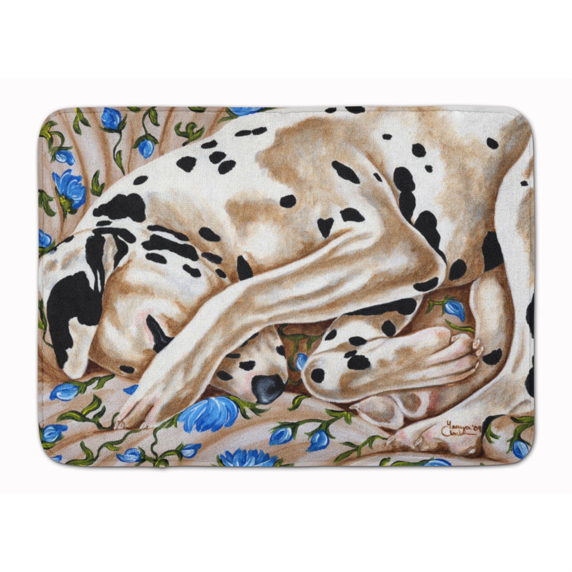 Caroline'S Treasures Bed Of Roses Dalmatian Floor Mat, 19 X 27, Multicolor