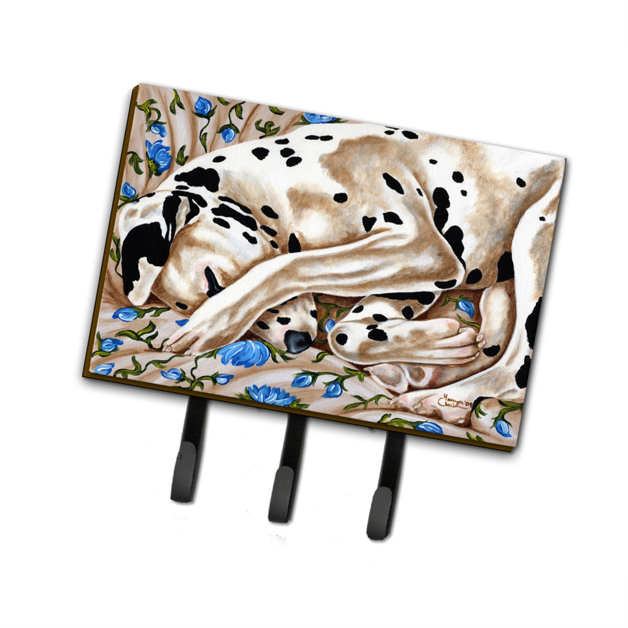 Caroline'S Treasures Amb1407Th68 Bed Of Roses Dalmatian Leash Or Key Holder, Large, Multicolor