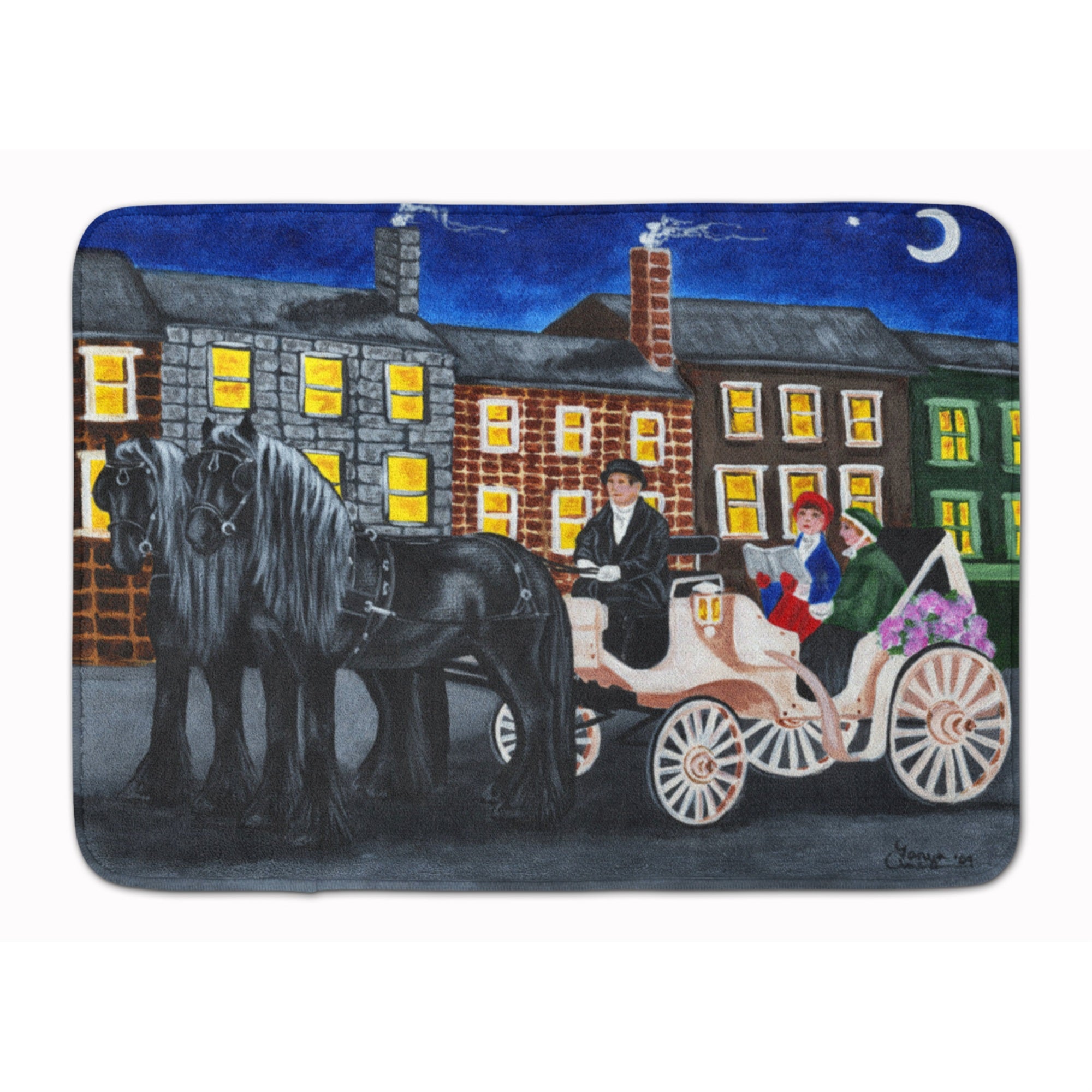 Caroline'S Treasures City Carriage Ride Horse Floor Mat, 19 X 27, Multicolor