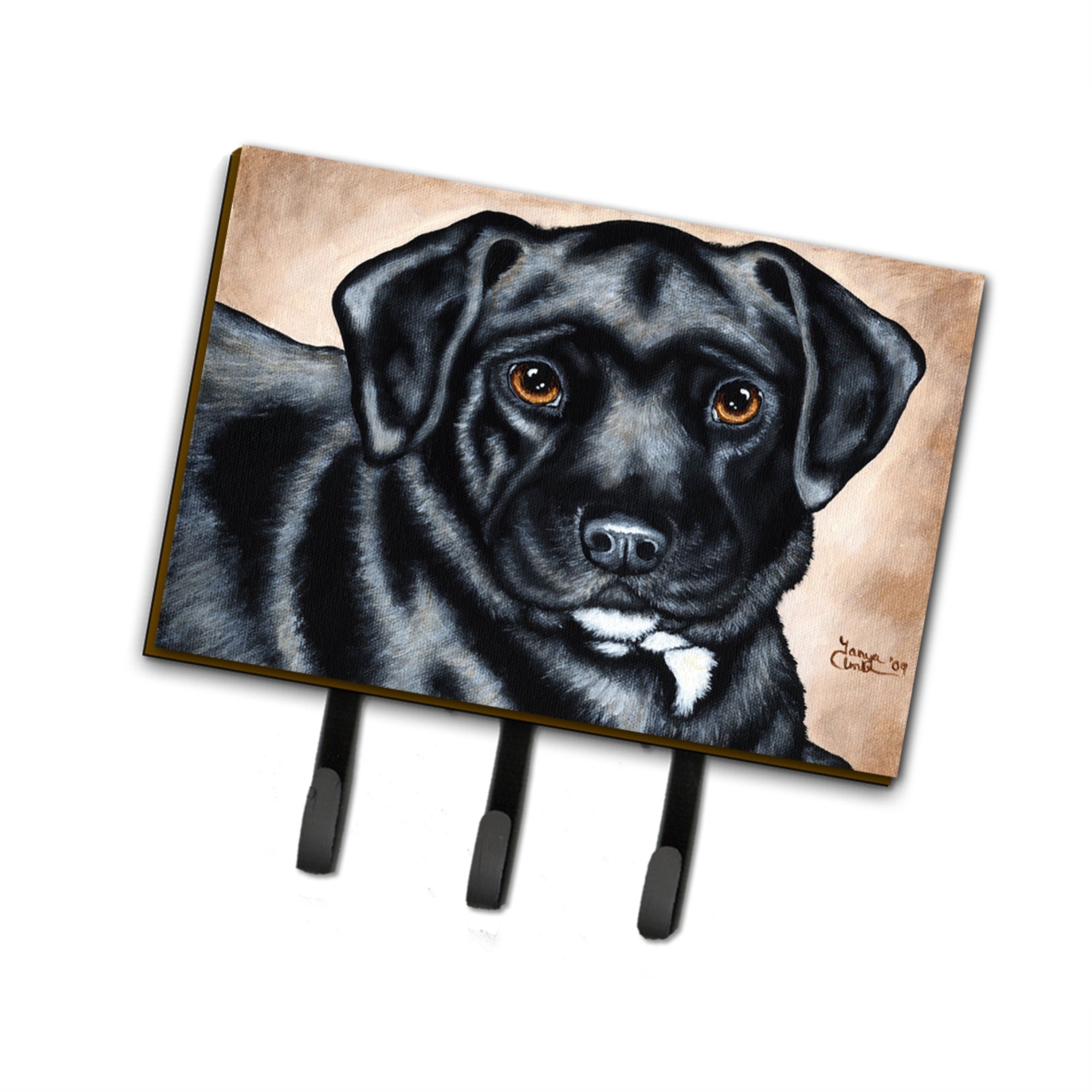 Caroline'S Treasures Amb1415Th68 Black Bart The Labrador Leash Or Key Holder, Large, Multicolor