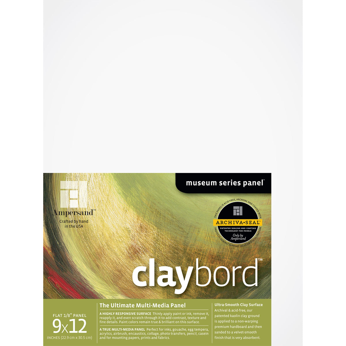 Ampersand Art Claybord, Uncradled, 1/8 Profile, 9 X 12