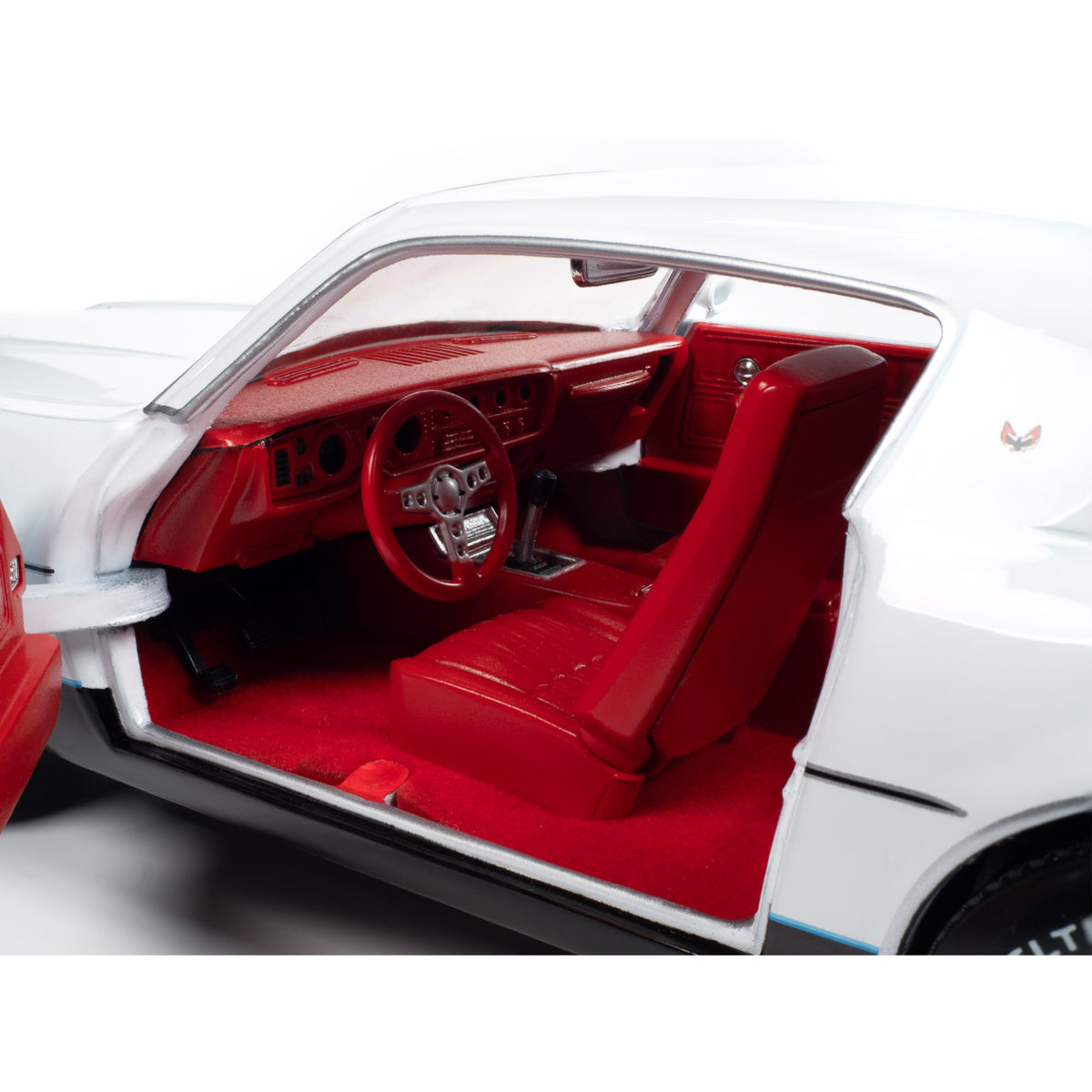 1977 Pontiac Firebird Formula Cameo White With Red Interior 'American Muscle' Series 1/18 Diecast Model Car By Auto World