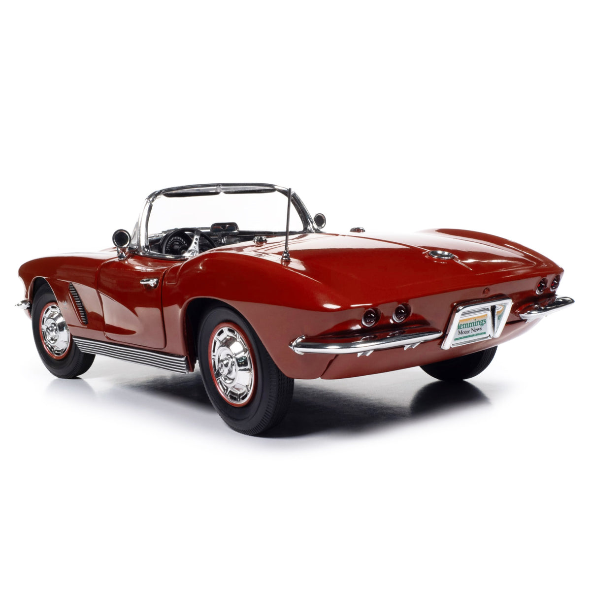 1962 Chevrolet Corvette Convertible Honduras Maroon Metallic 'Hemmings Motor News September 2022 Cover Car' 'American Muscle' Series 1/18 Diecast Model Car By Auto World