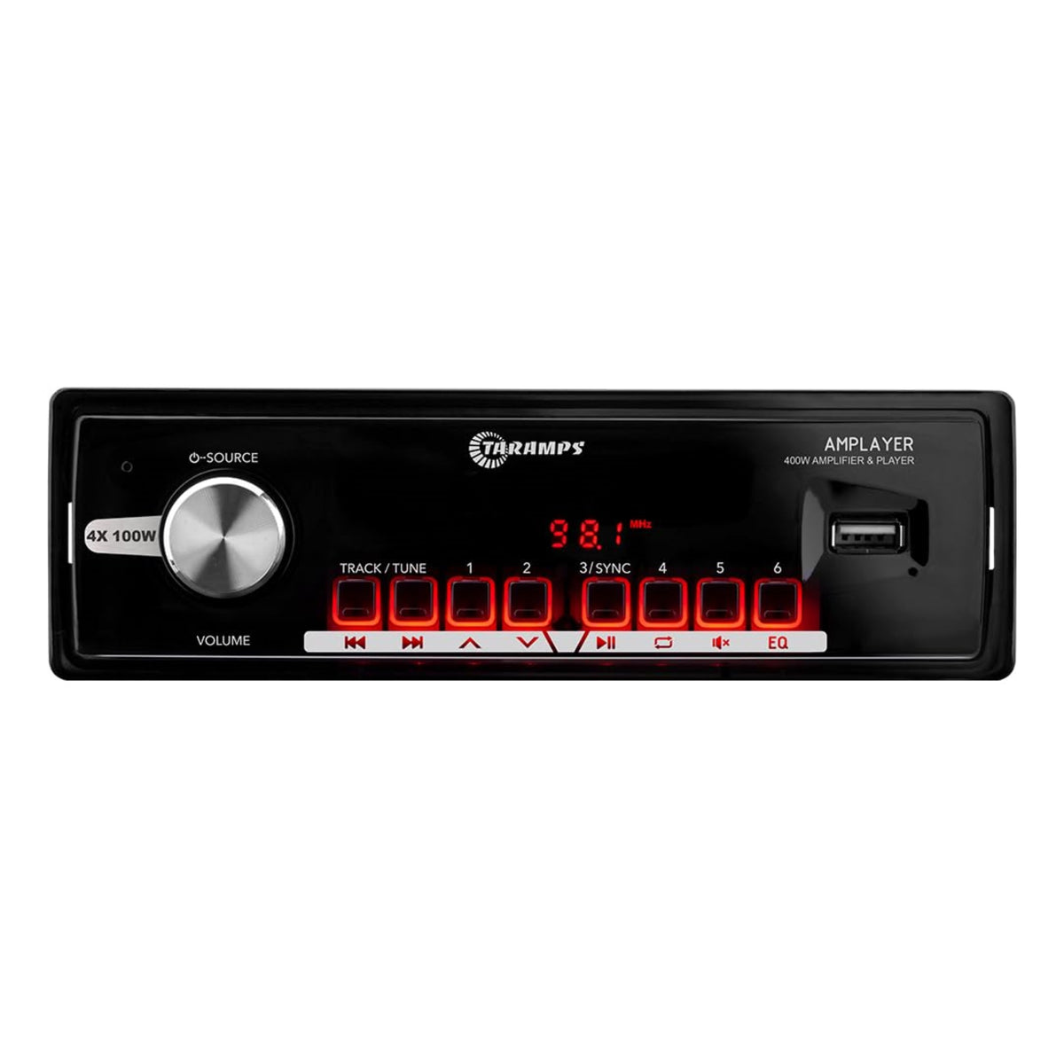 Taramps 100W X 4  Bt Remote Single Din U
