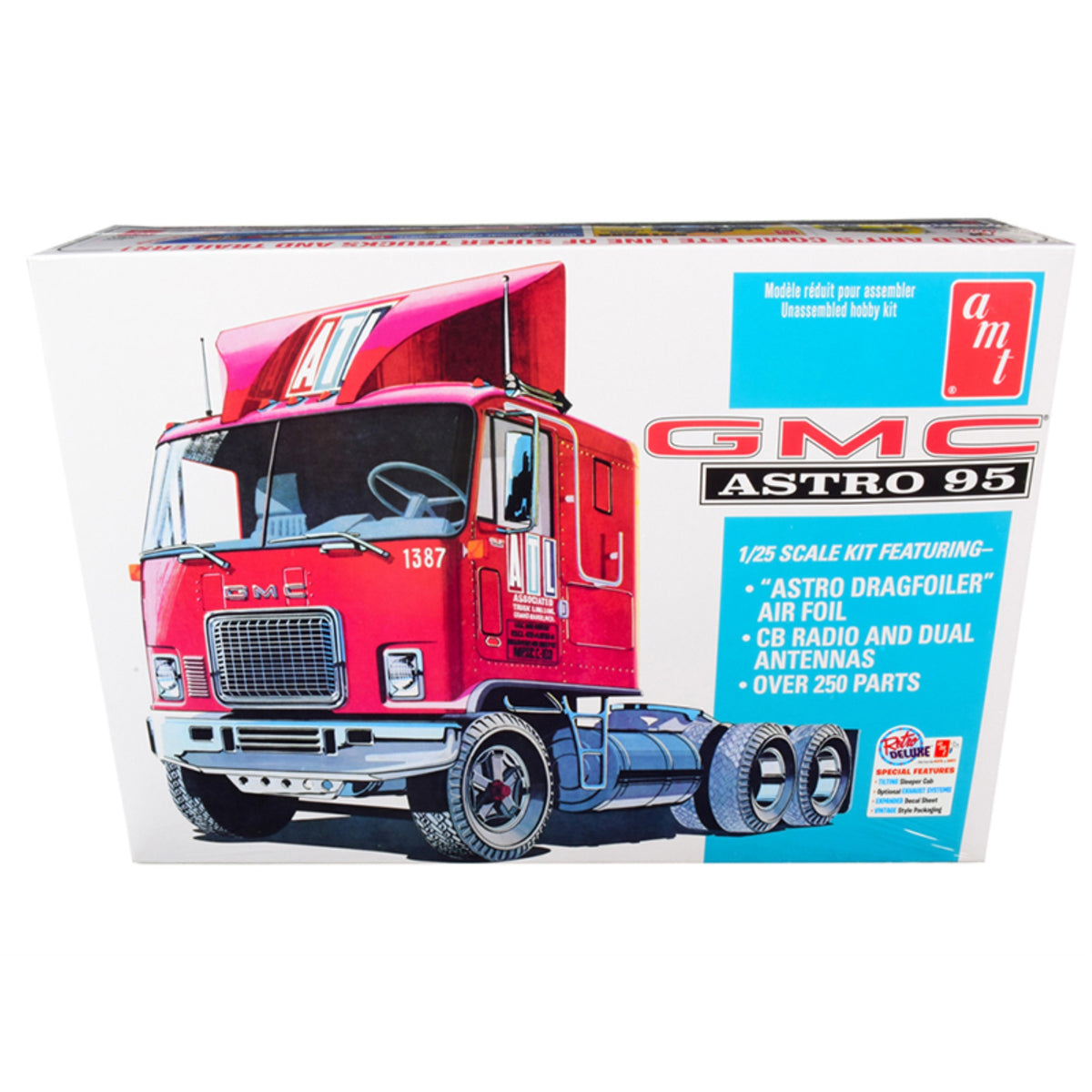 Skill 3 Model Kit Gmc Astro 95 Truck Tractor 1/25 Scale Model By Amt