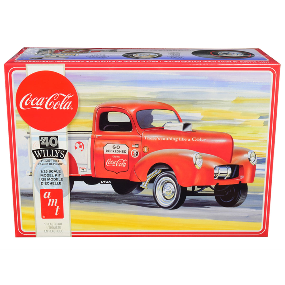 Skill 3 Model Kit 1940 Willys Gasser Pickup Truck 'Coca-Cola' 1/25 Scale Model By Amt