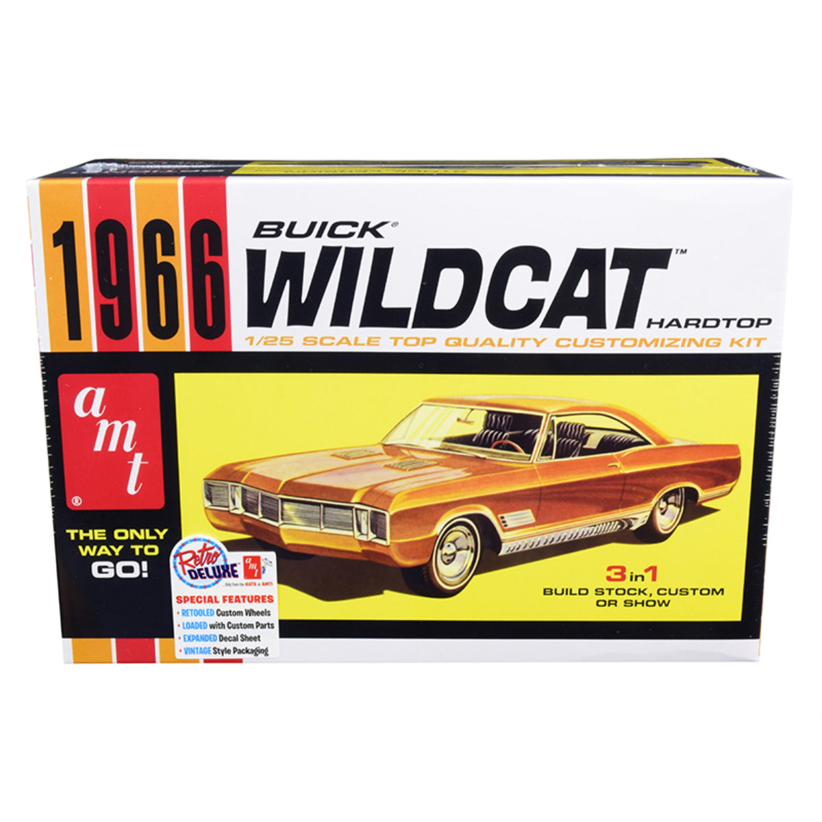 Skill 2 Model Kit 1966 Buick Wildcat Hardtop 3 In 1 Kit 1/25 Scale Model By Amt