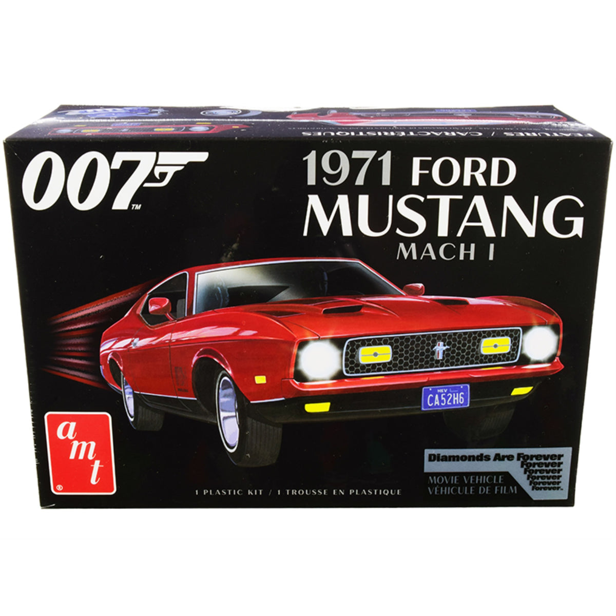 Skill 2 Model Kit 1971 Ford Mustang Mach 1 (James Bond 007) 'Diamonds Are Forever' (1971) Movie 1/25 Scale Model By Amt