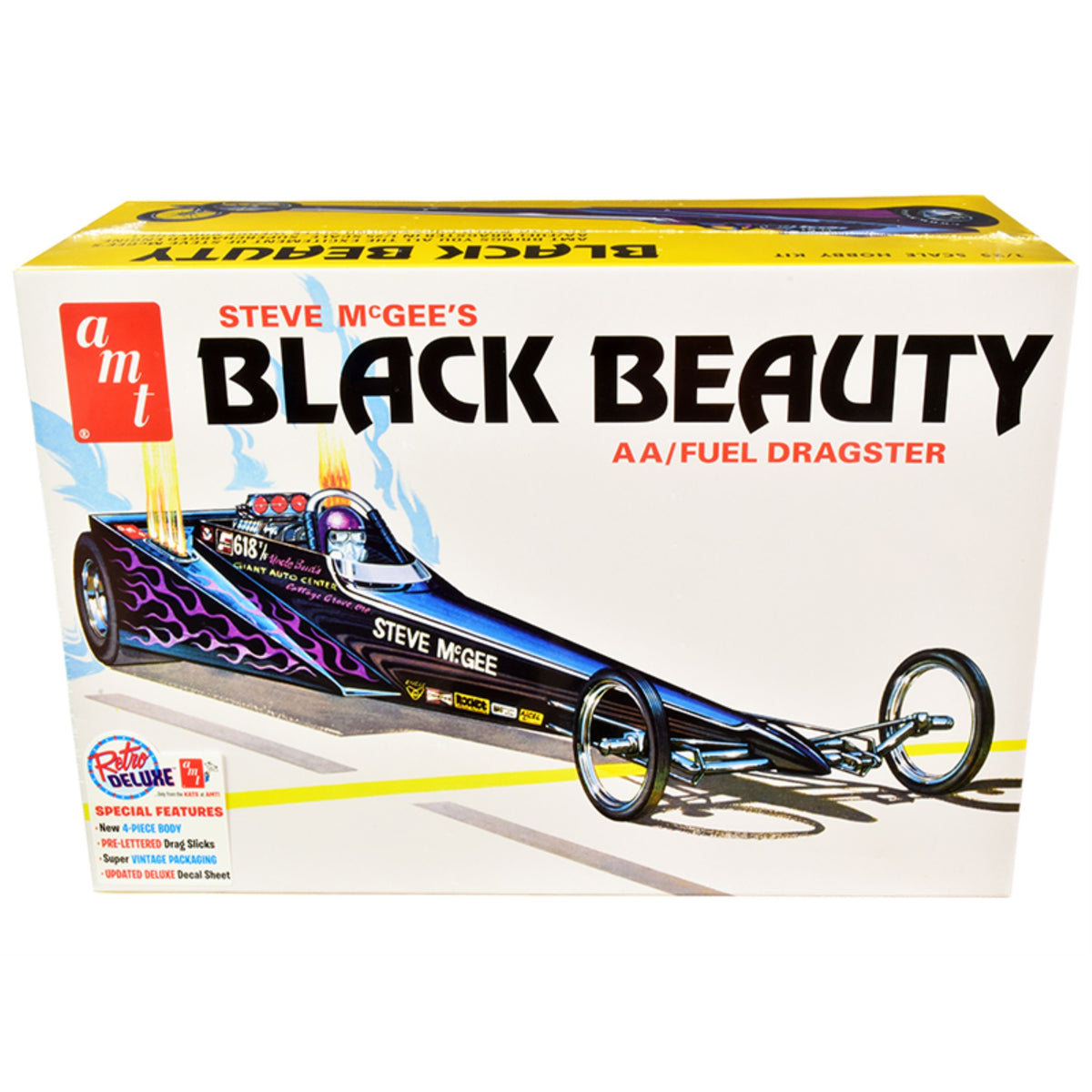 Skill 2 Model Kit Steve Mcgee'S Black Beauty Wedge Aa/Fuel Dragster 1/25 Scale Model By Amt