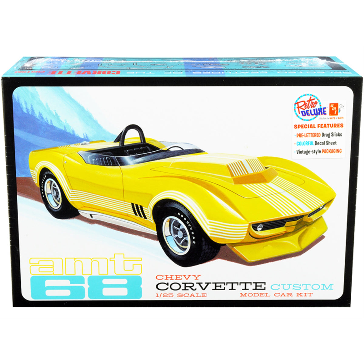 Skill 2 Model Kit 1968 Chevrolet Corvette Custom 1/25 Scale Model By Amt