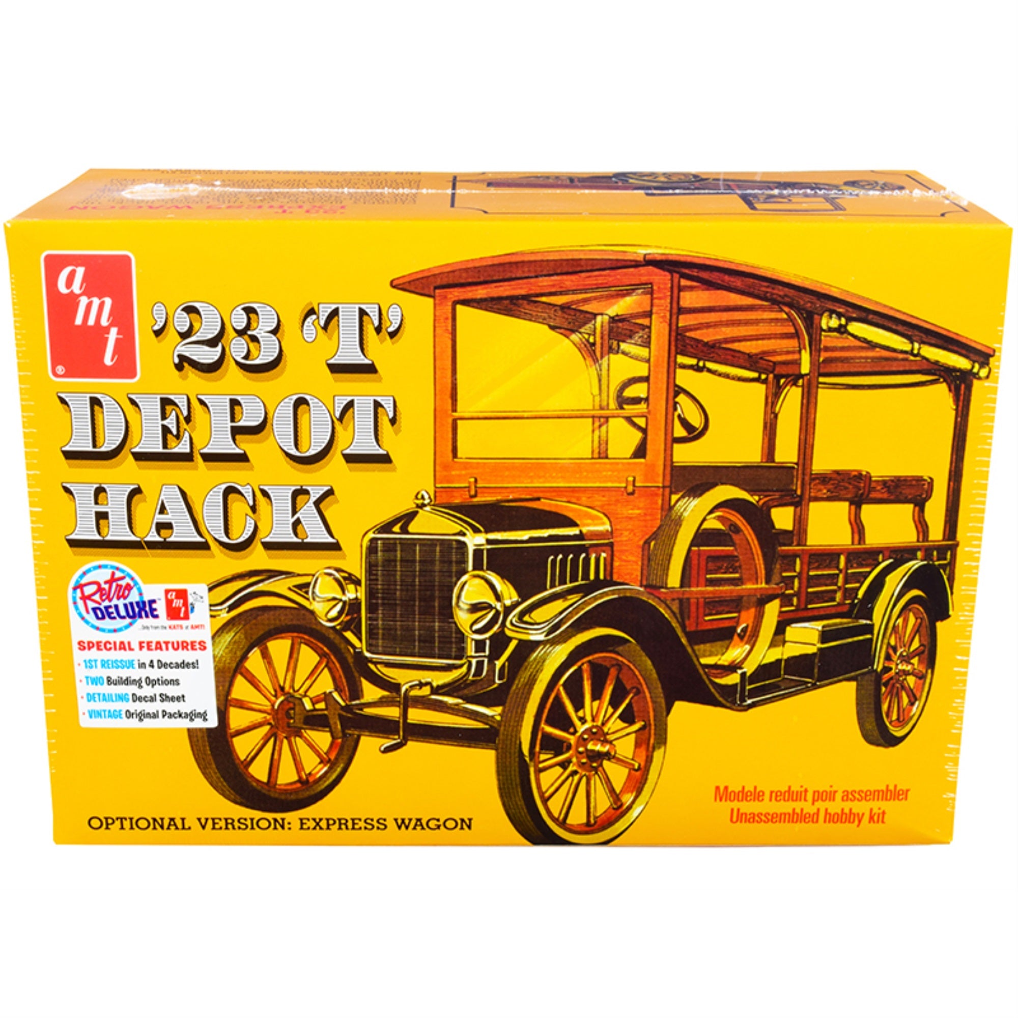 Skill 2 Model Kit 1923 Ford T Depot Hack 2-In-1 Kit 1/25 Scale Model By Amt