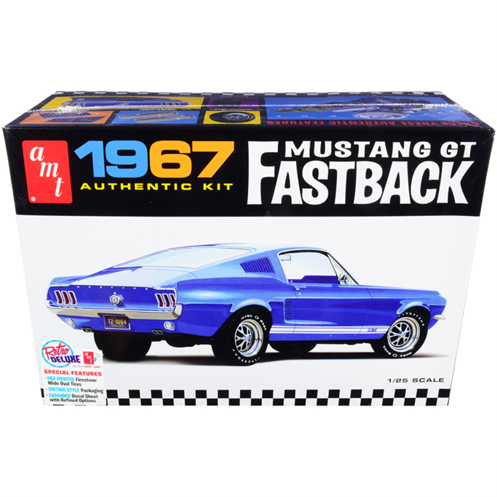 Skill 2 Model Kit 1967 Ford Mustang Gt Fastback 1/25 Scale Model By Amt