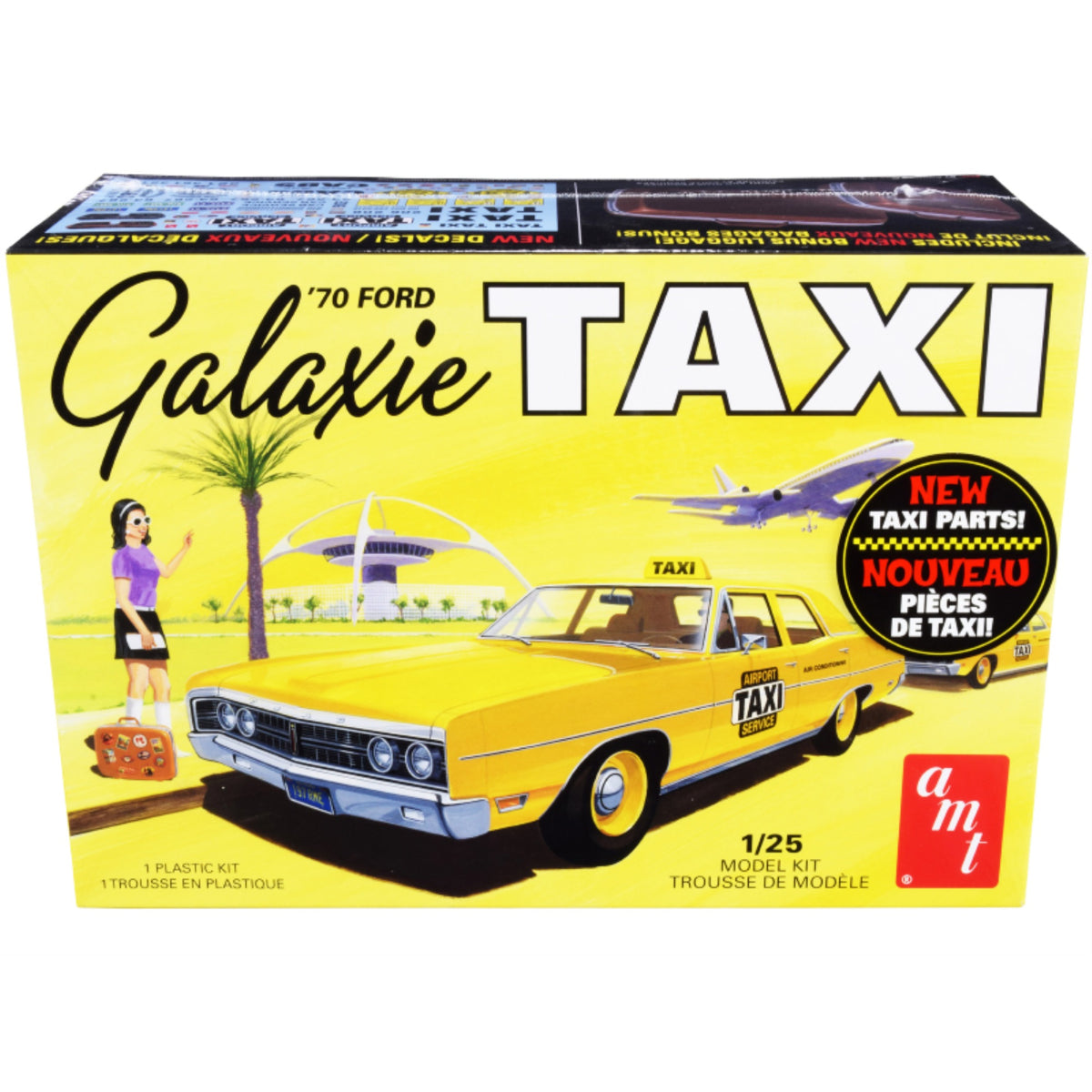 Skill 2 Model Kit 1970 Ford Galaxie 'Taxi' With Luggage 1/25 Scale Model By Amt