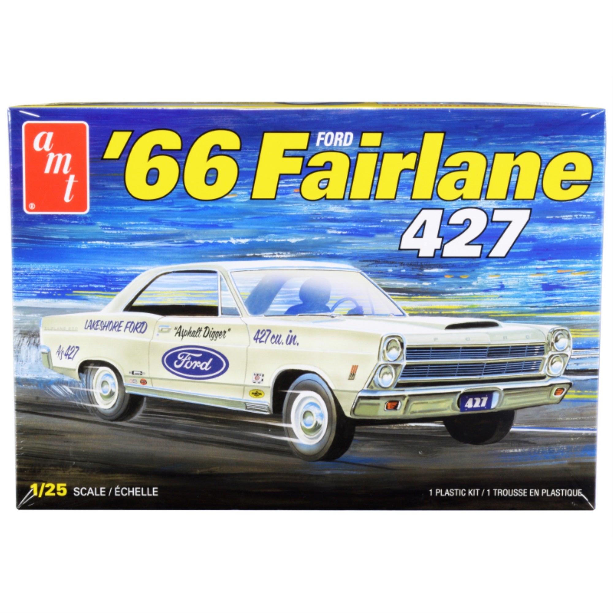 Skill 2 Model Kit 1966 Ford Fairlane 427 1/25 Scale Model By Amt