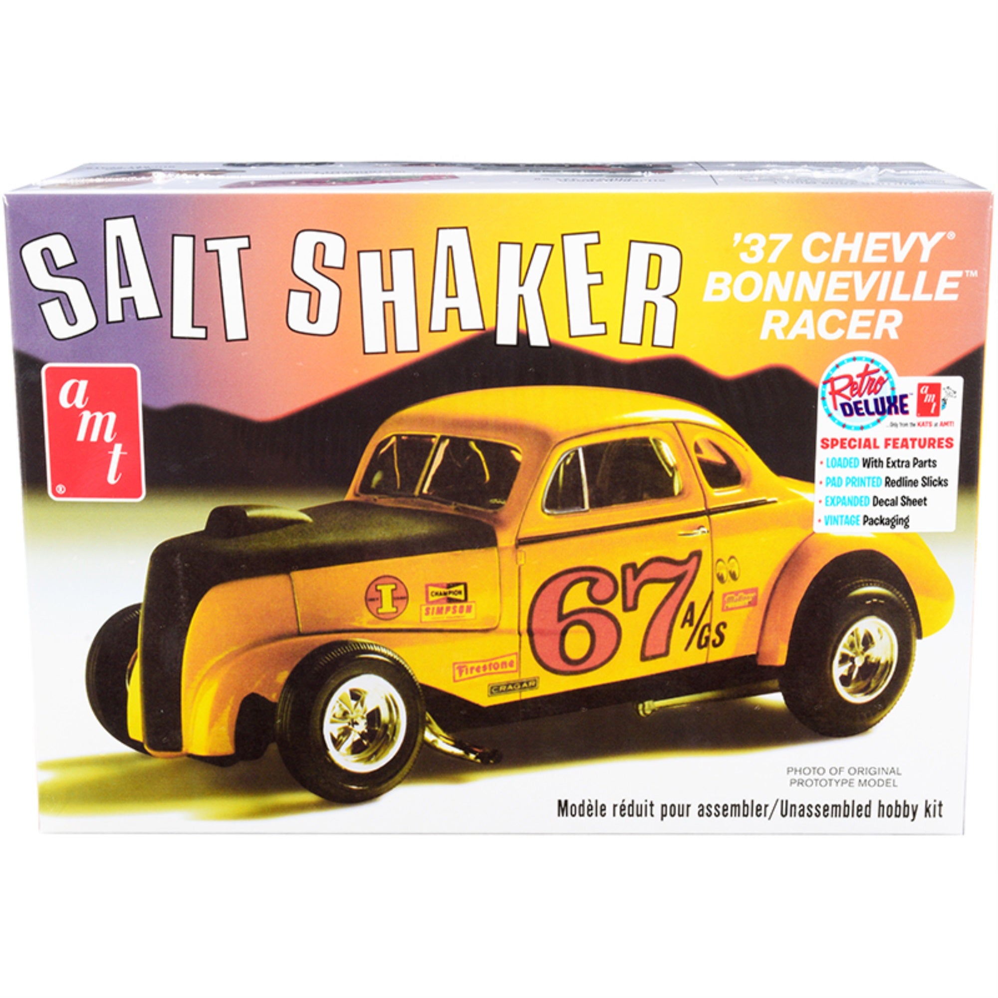 Skill 2 Model Kit 1937 Chevrolet Bonneville Racer 'Salt Shaker' 1/25 Scale Model By Amt