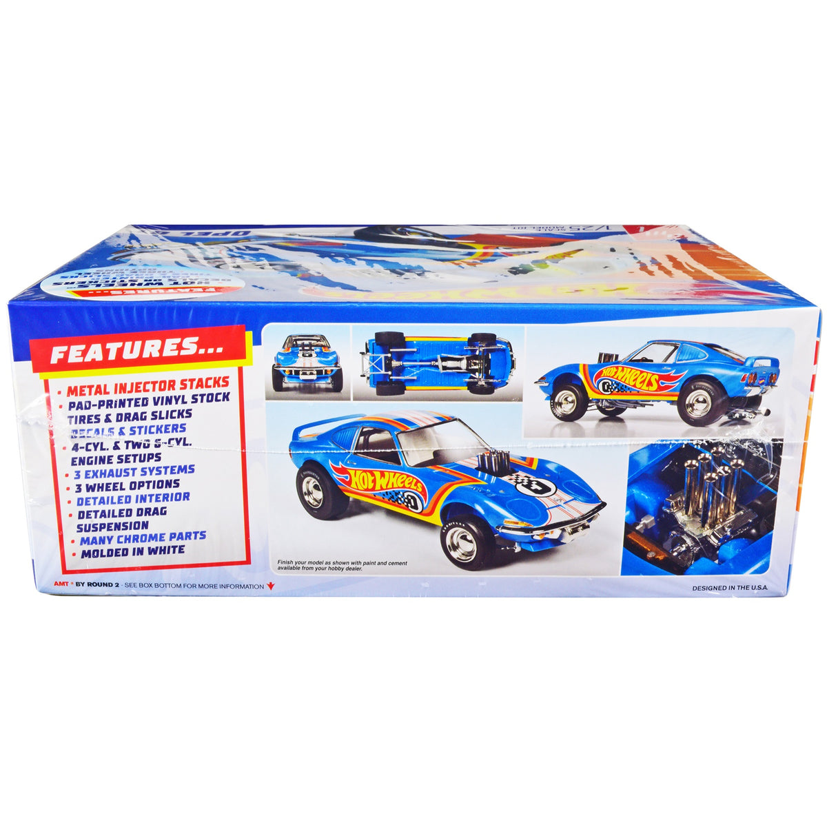 Skill 2 Model Kit Hot Wheels Opel Gt 3-In-1 Kit 1/25 Scale Model By Amt