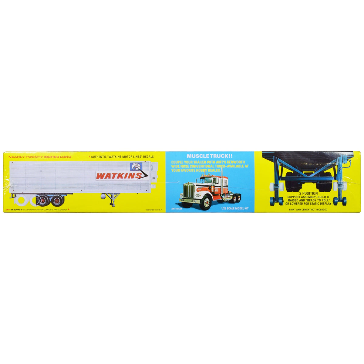 Skill 3 Model Kit Fruehauf Fb 40' Refrigerated Trailer 'Watkins Motor Lines' 1/25 Scale Model By Amt