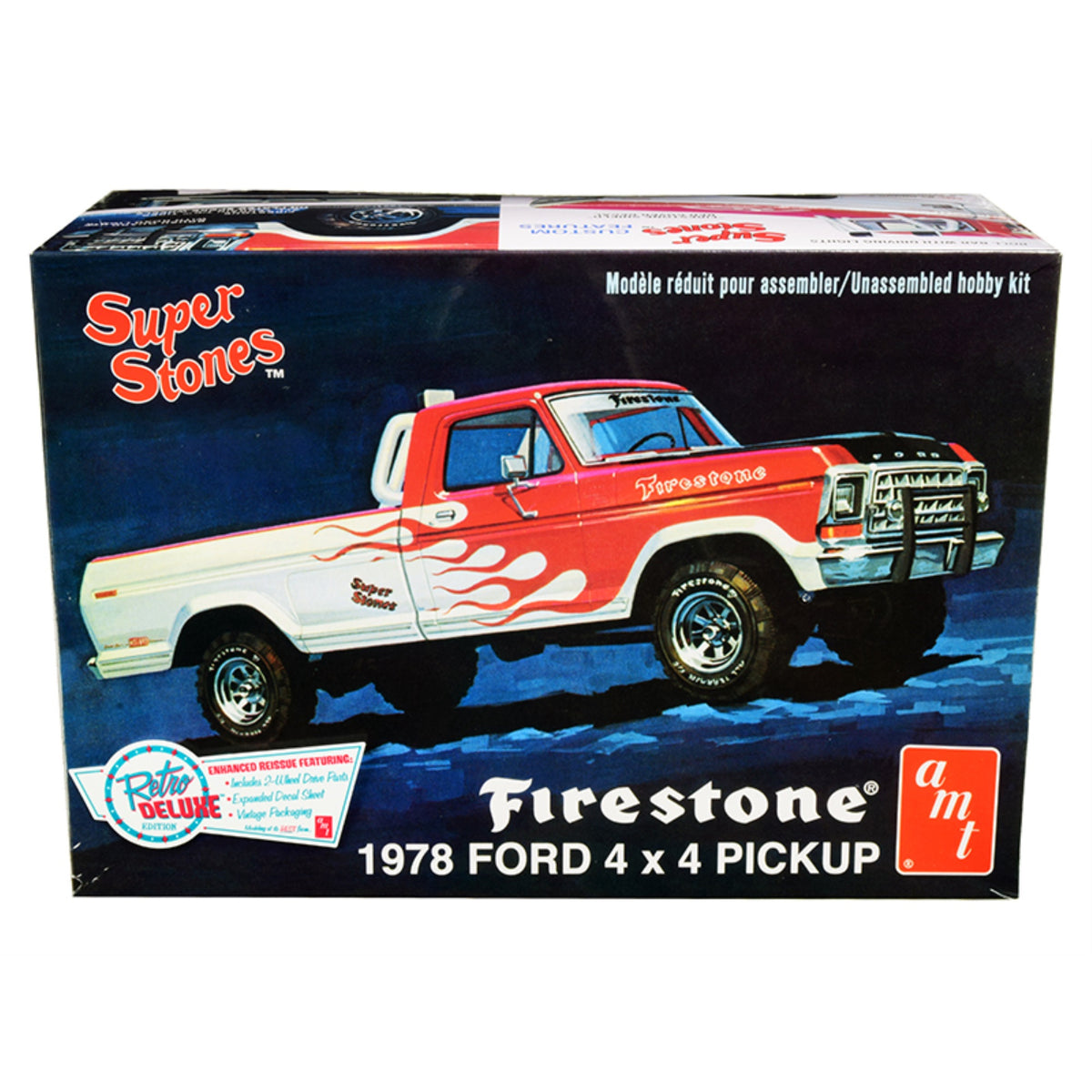 Skill 2 Model Kit 1978 Ford 4X4 Pickup Truck 'Firestone Super Stones' 1/25 Scale Model By Amt