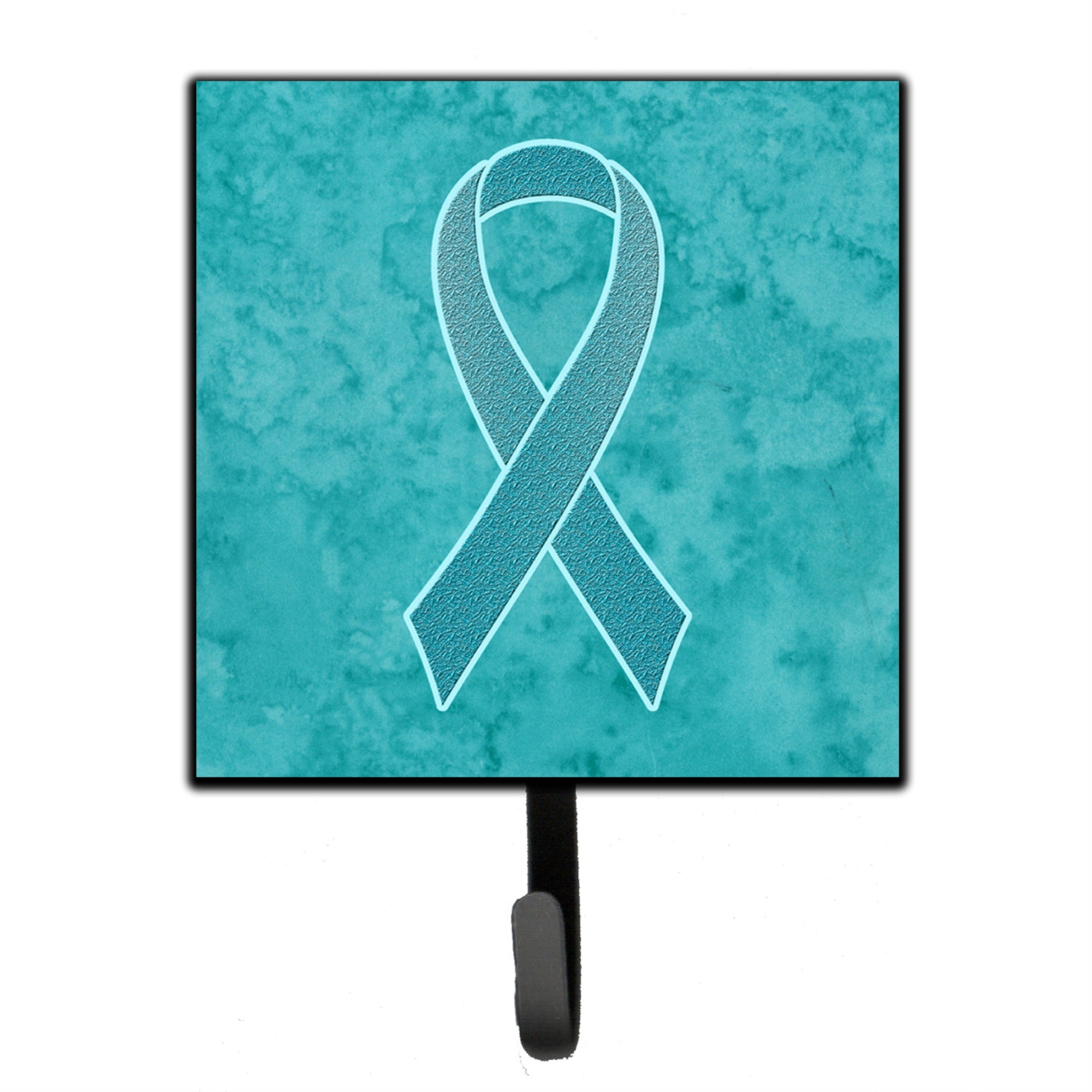 Caroline'S Treasures An1201Sh4 Teal Ribbon For Ovarian Cancer Awareness Leash Or Key Holder, Small, Multicolor