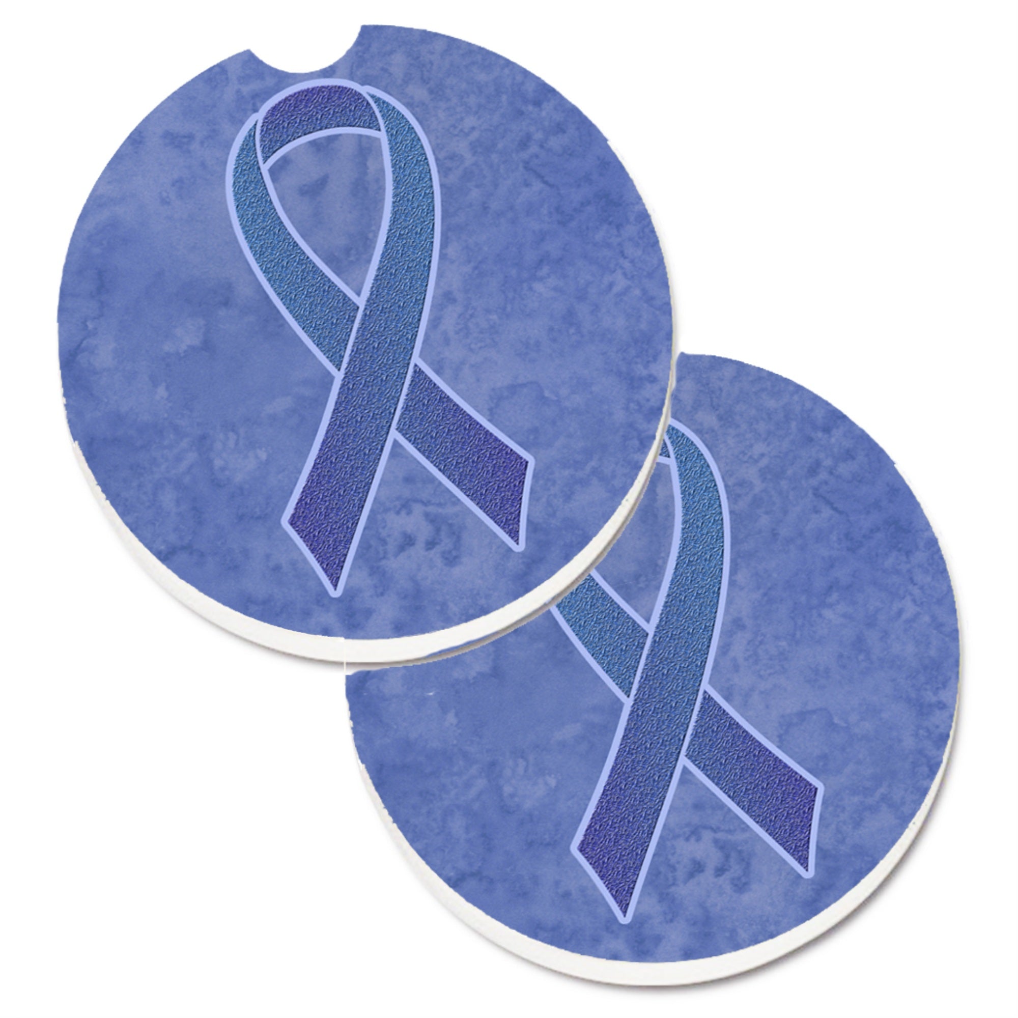 Caroline'S Treasures Periwinkle Blue Ribbon For Esophageal & Stomach Cancer Awareness Set Of 2 Cup Holder Car Coasters An1208C