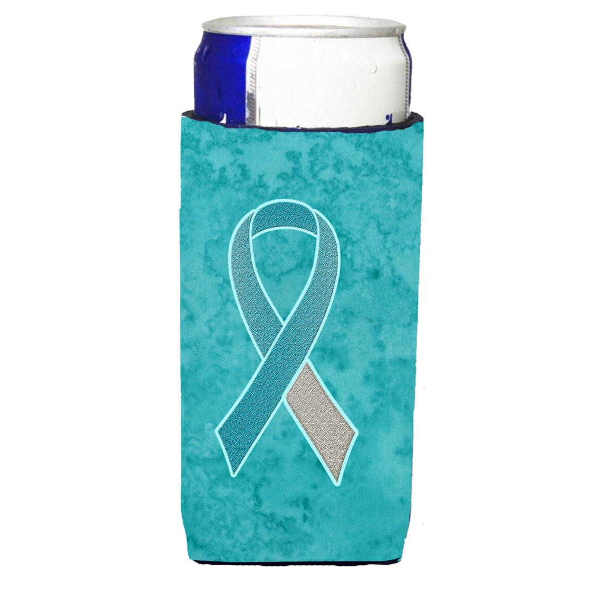 Teal And White Ribbon For Cervical Cancer Awareness Ultra Beverage Insulators For Slim Cans An1215Muk
